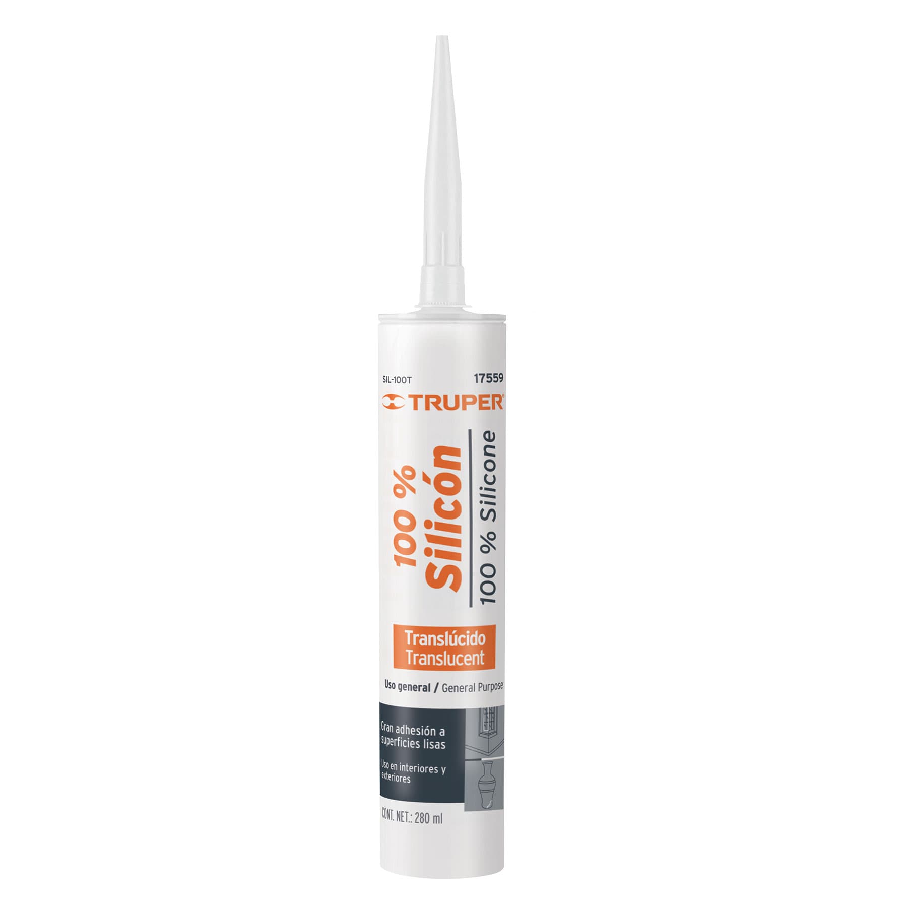 Silicón 100% Truper Translucido 17559