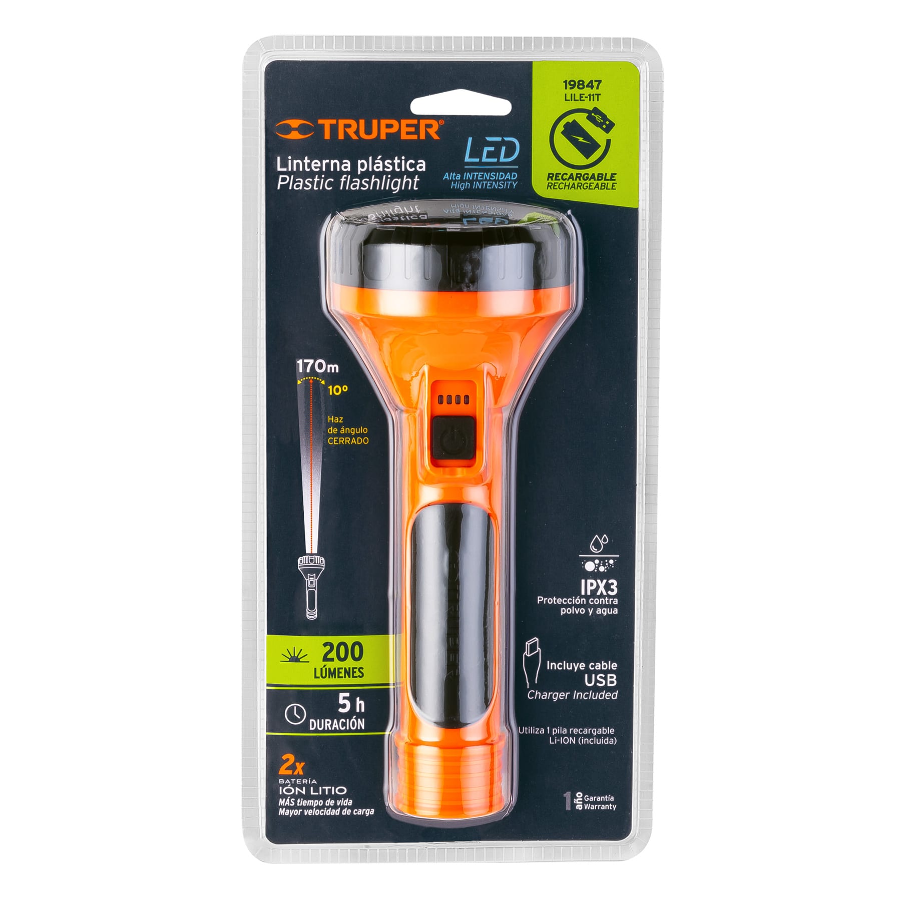 Linterna plástica LED Truper 19847