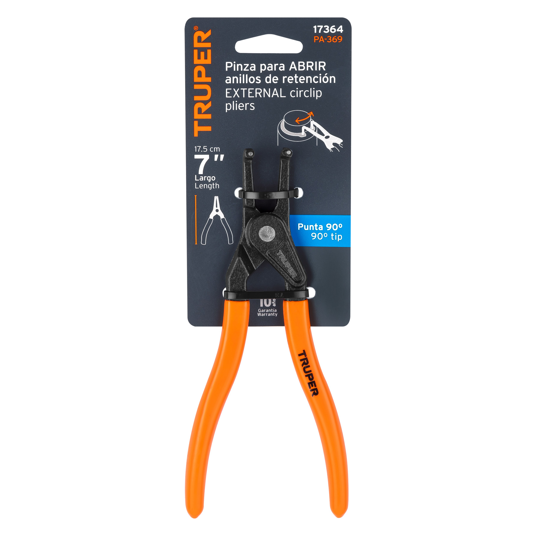 Pinza para abrir anillos de retención  17364