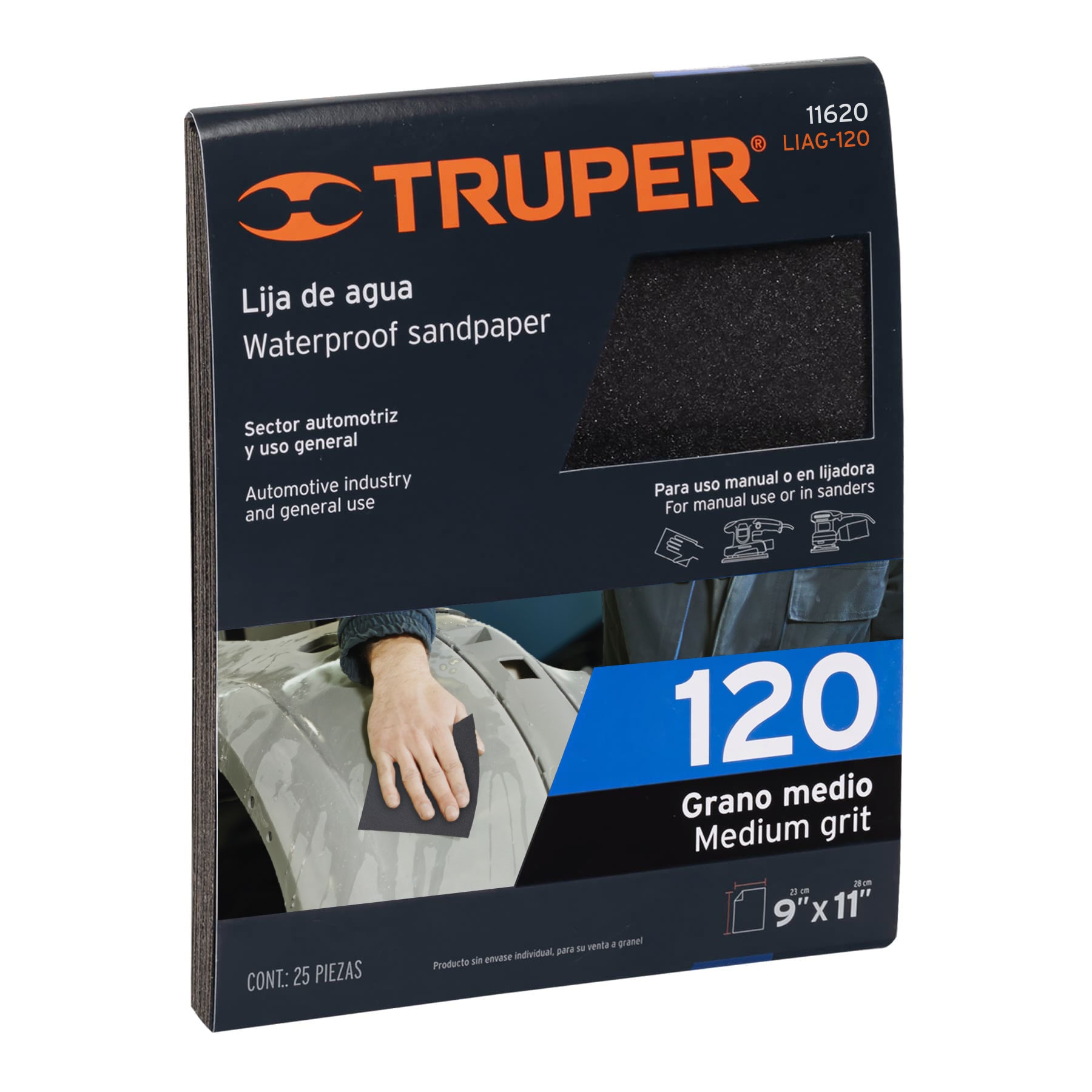 Lija de agua Truper 120  (1 pz) 11620