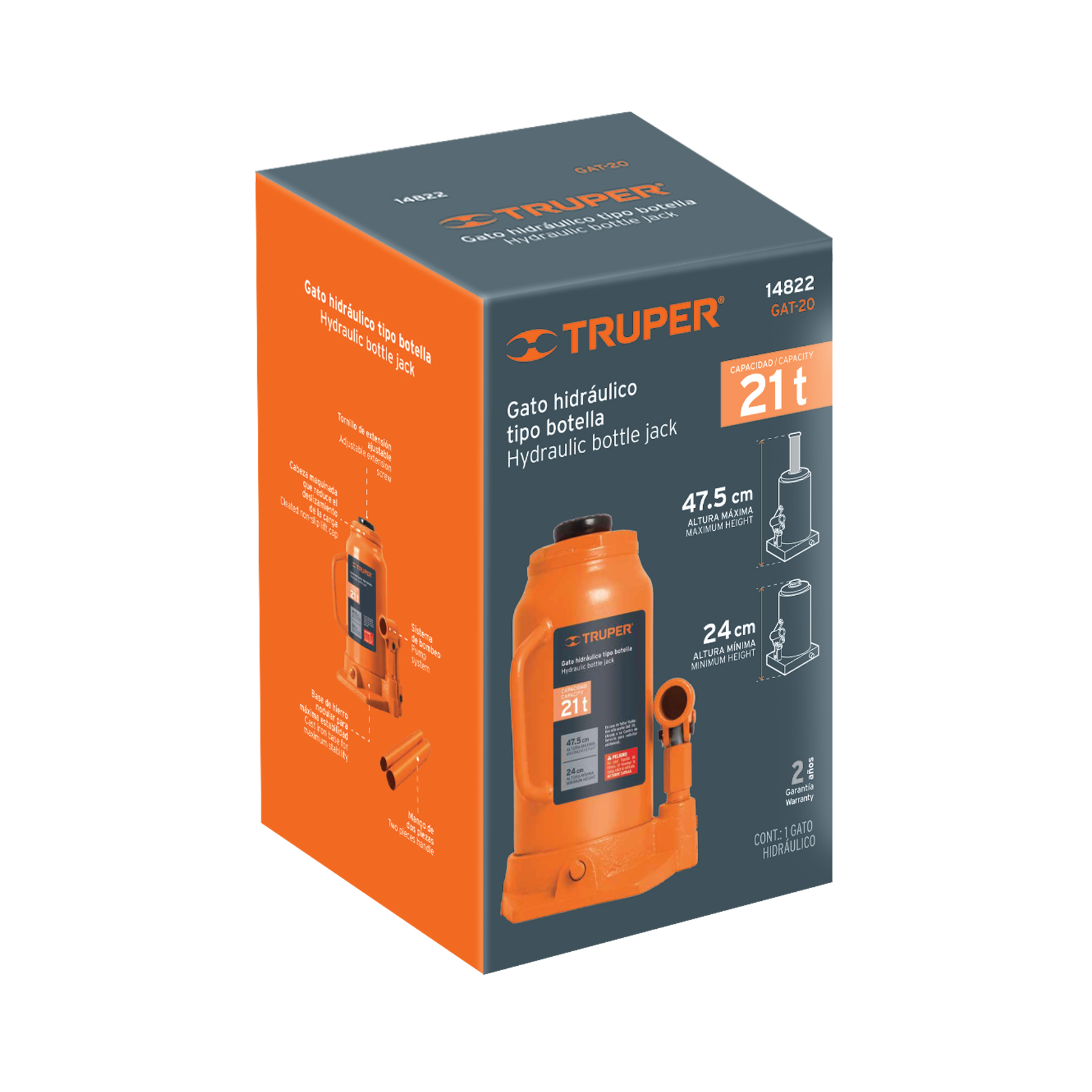 Gato hidráulico tipo botella 21T  14822