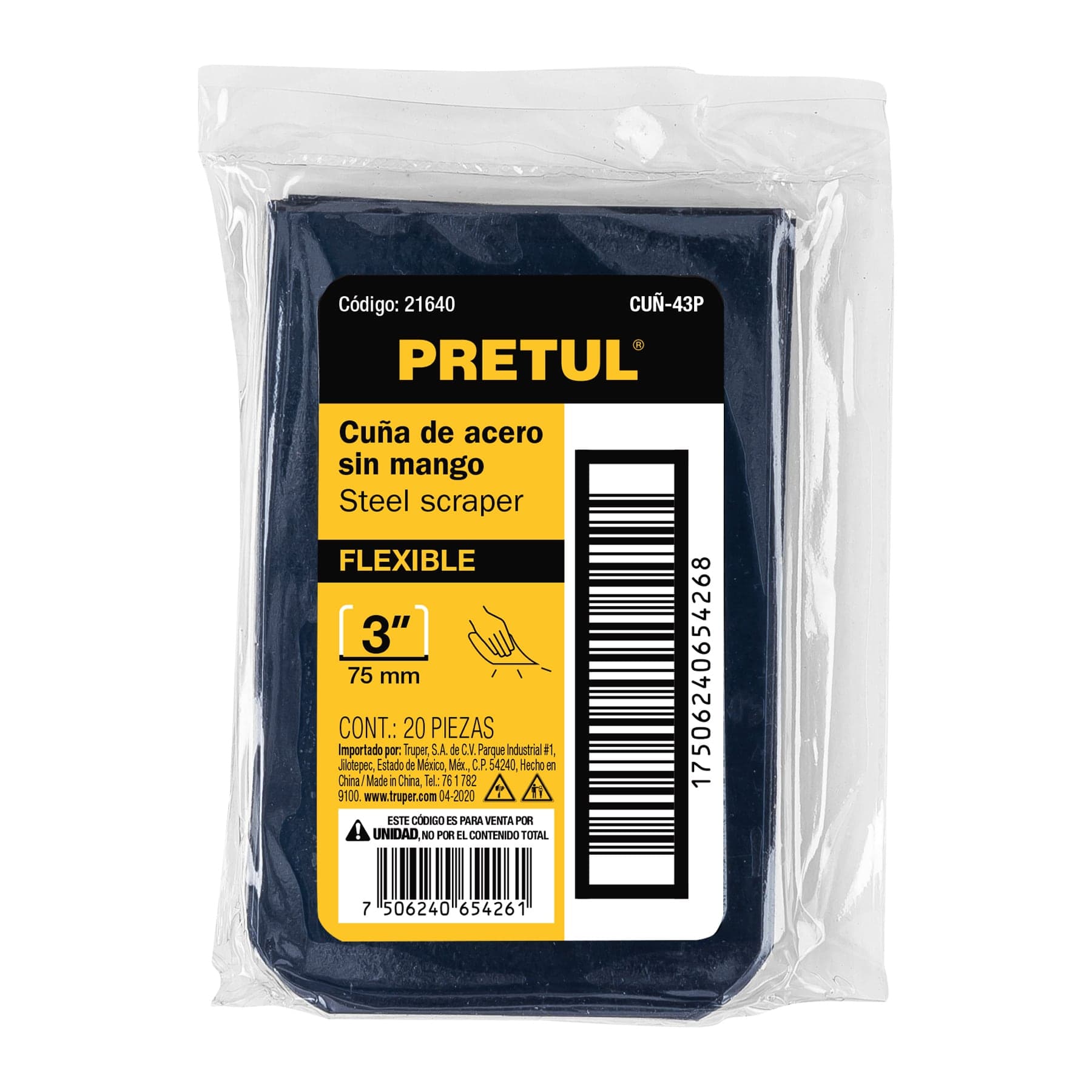 Cuña de acero flexible sin mango Pretul  21640