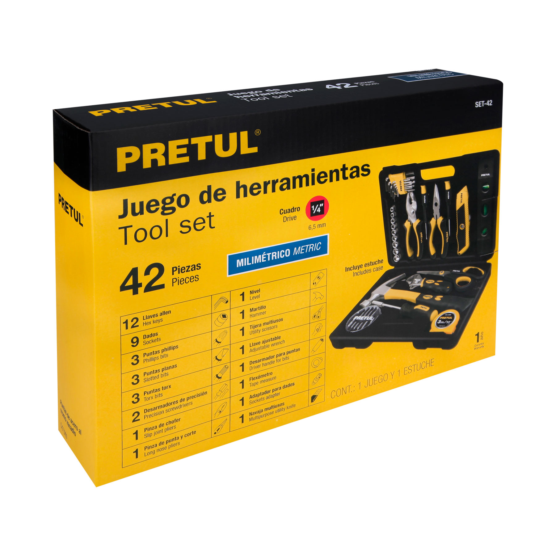 Juego de herramientas Pretul 42 piezas 22101