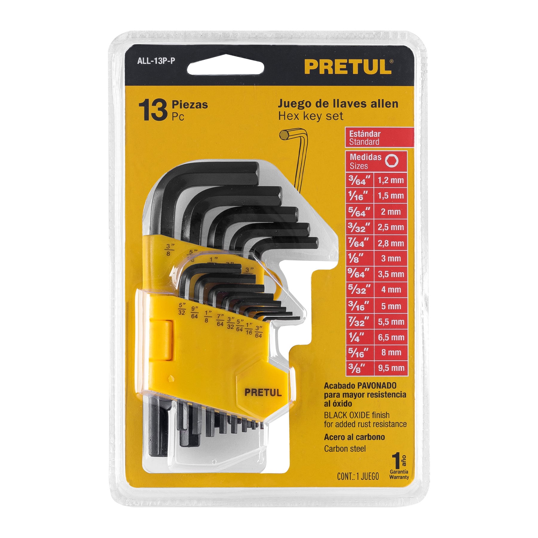 Juego de Llaves Allen 13 Piezas Pretul 21856