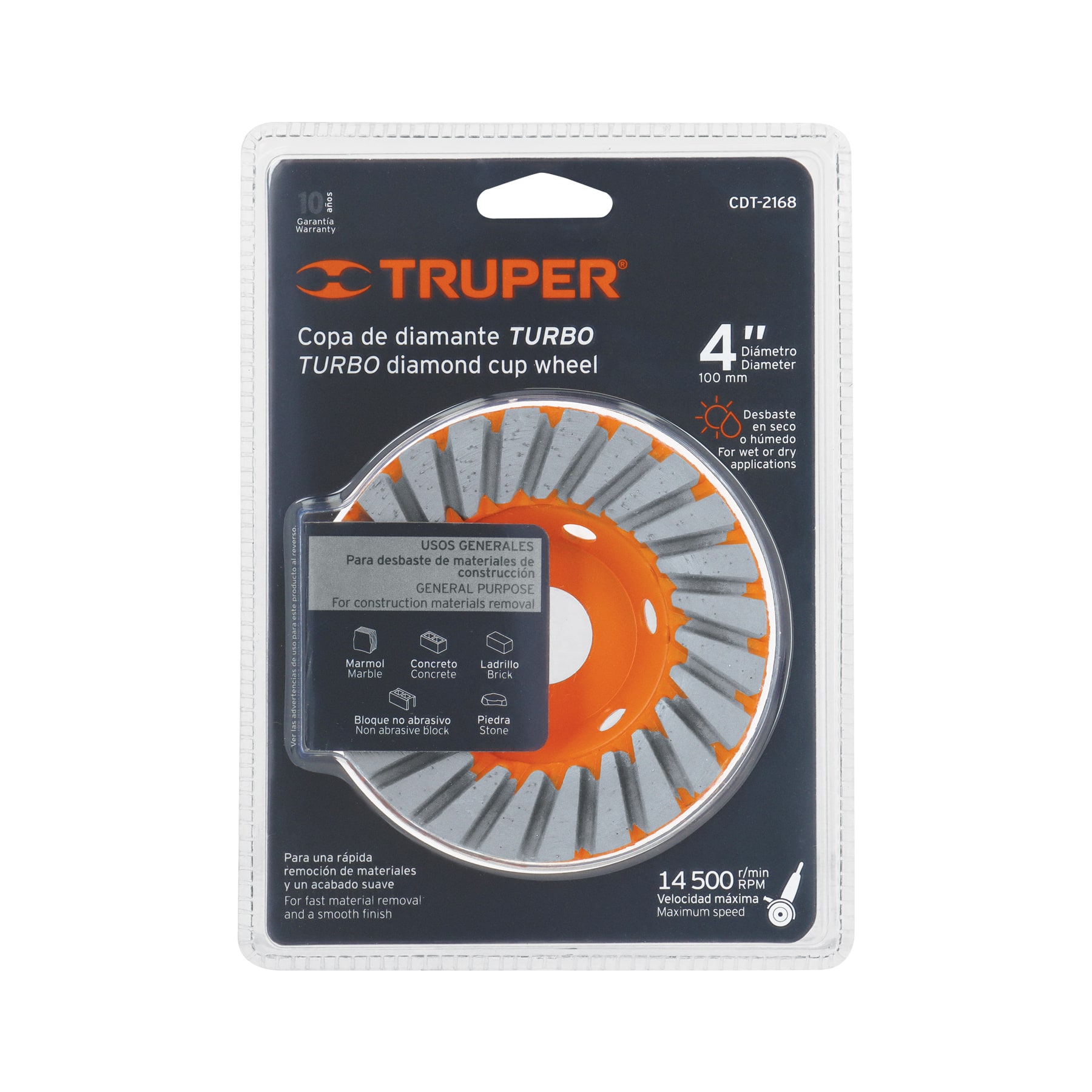 Copa de diamante TURBO 4" Truper  12258
