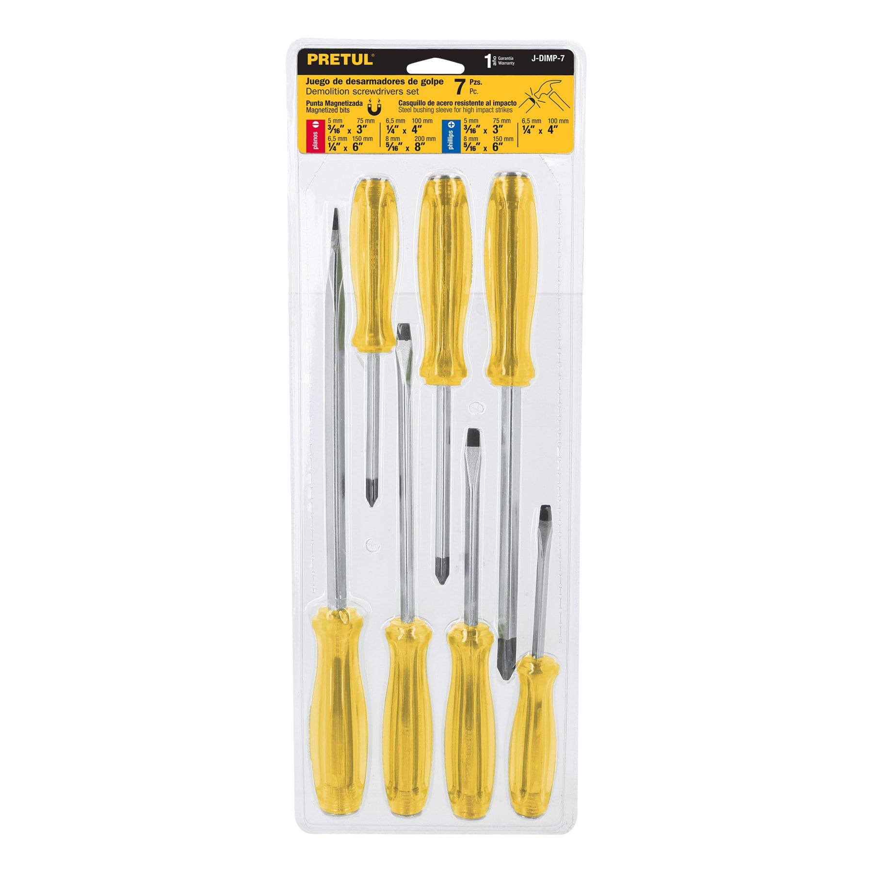 Juego de Desarmadores de golpe  Pretul 7 piezas  21378