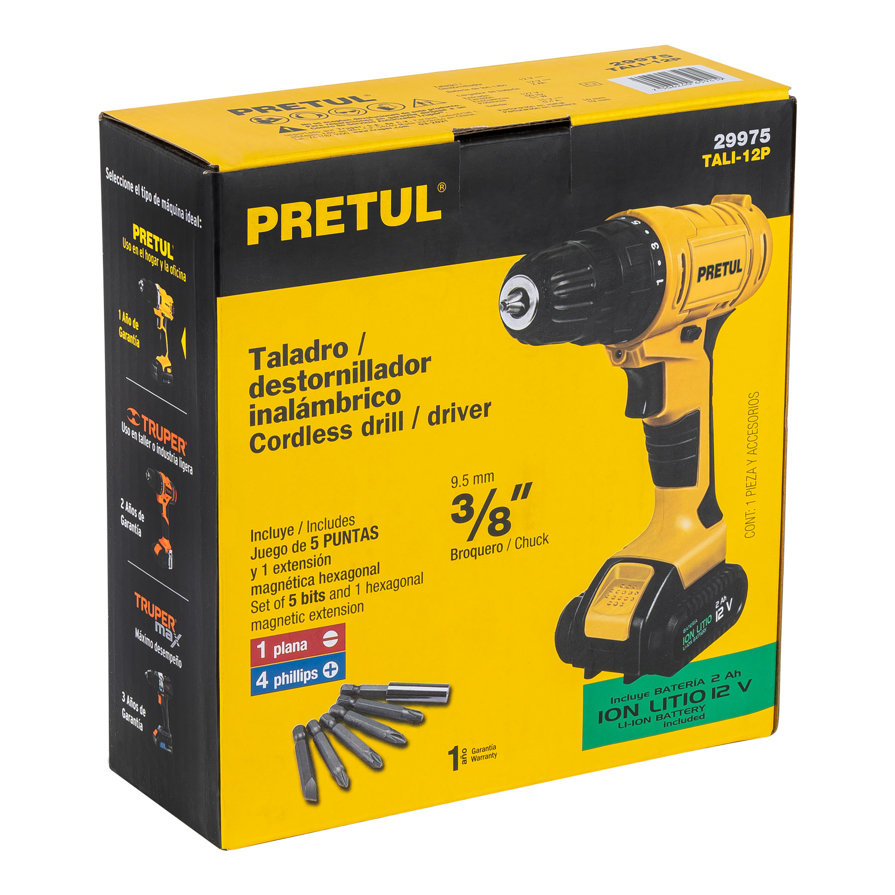 Taladro destornillador inalámbrico PRETUL  29975