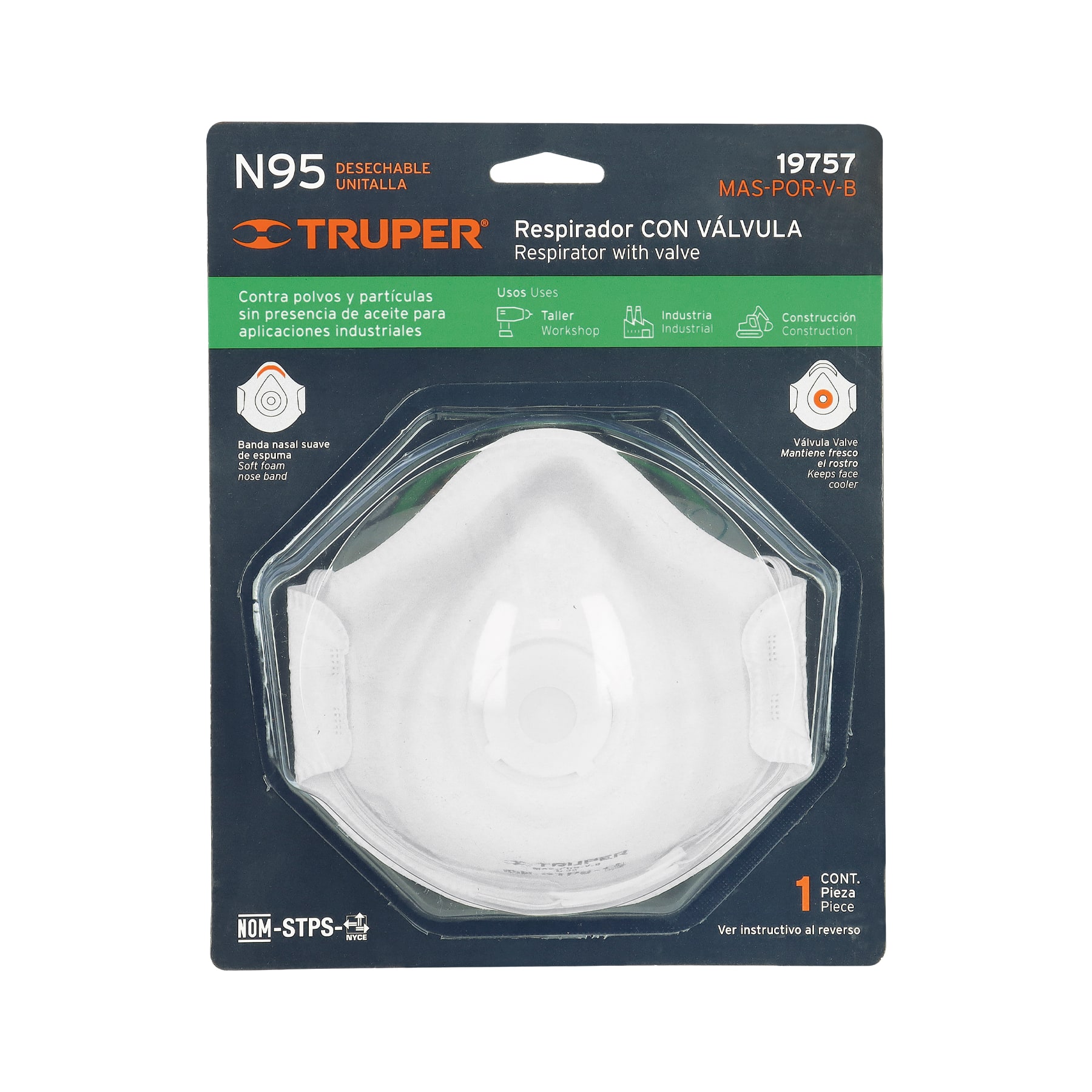 Respirador N95 con Válvula 19757