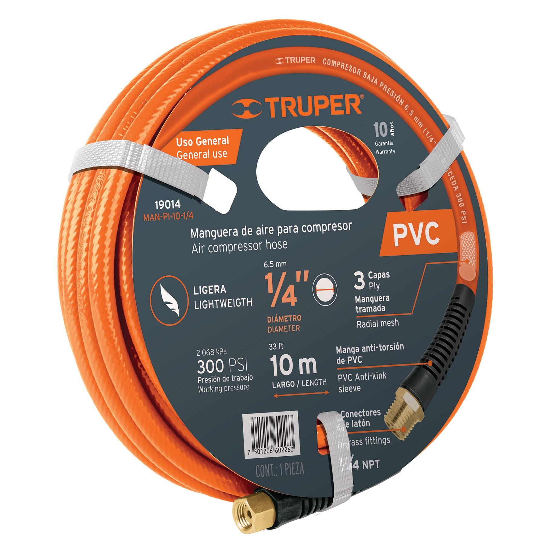 Manguera de aire para compresor PVC 10m Truper 19014