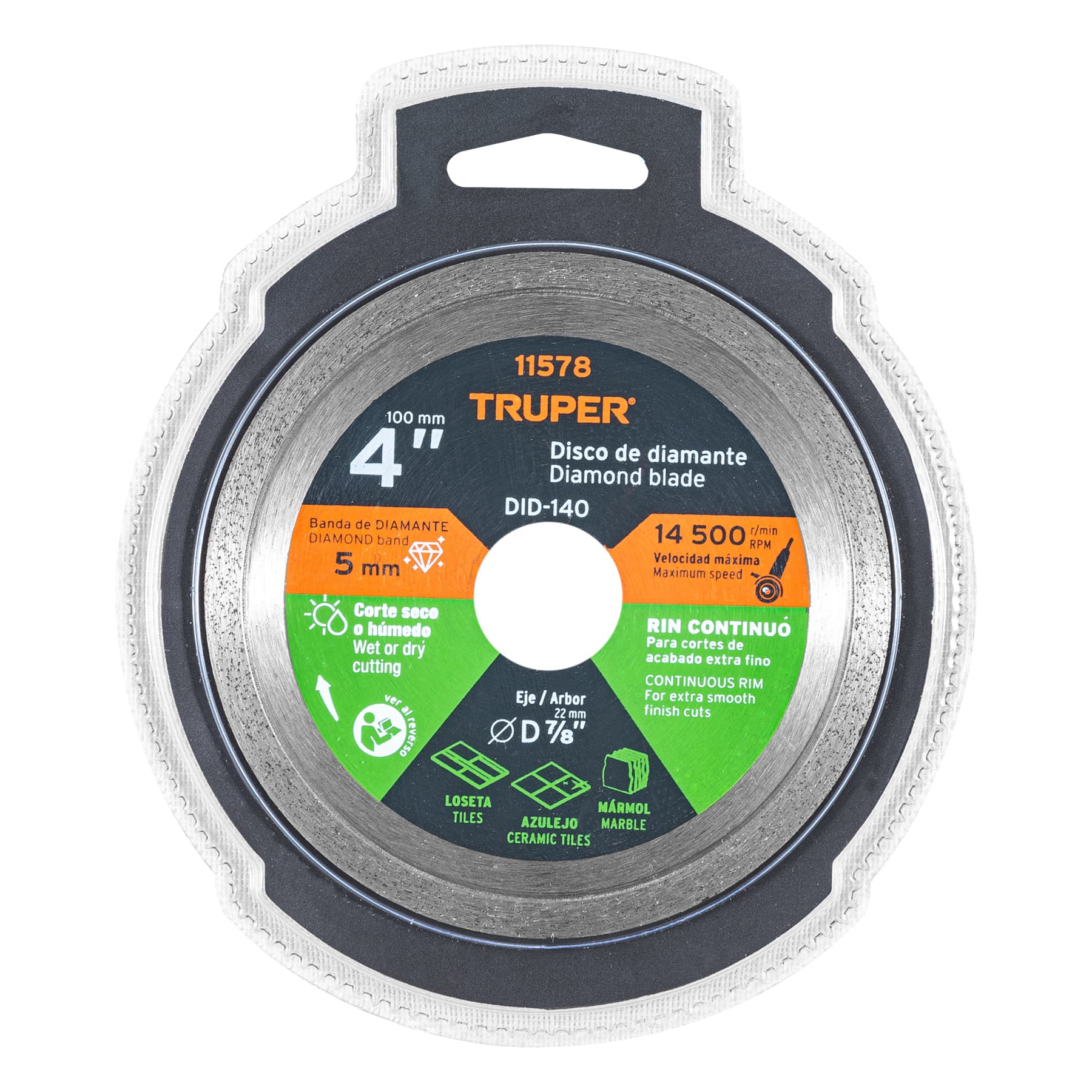 Disco de diamante 4'' Truper  11578