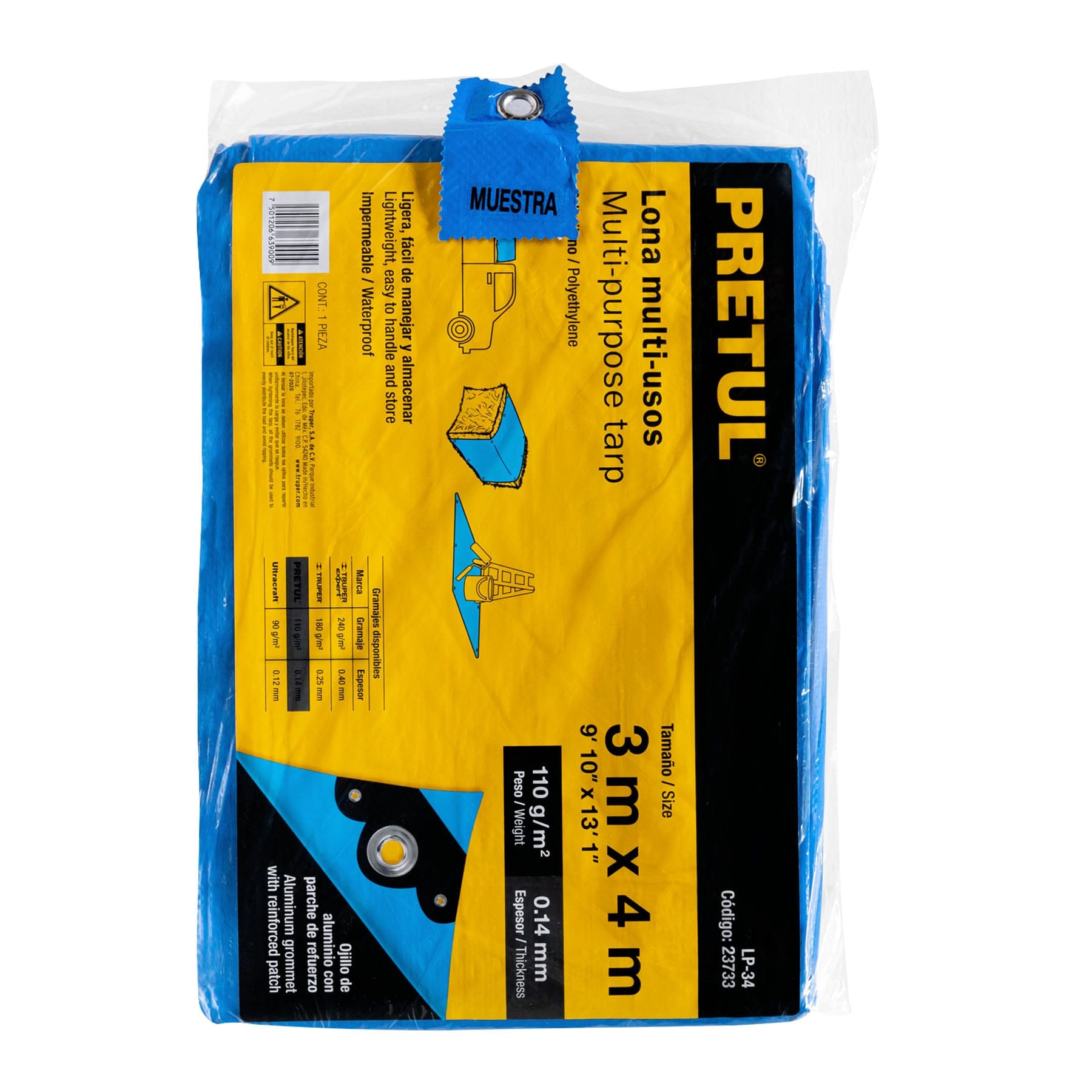 Lona multiusos 3x4 m Pretul 23733