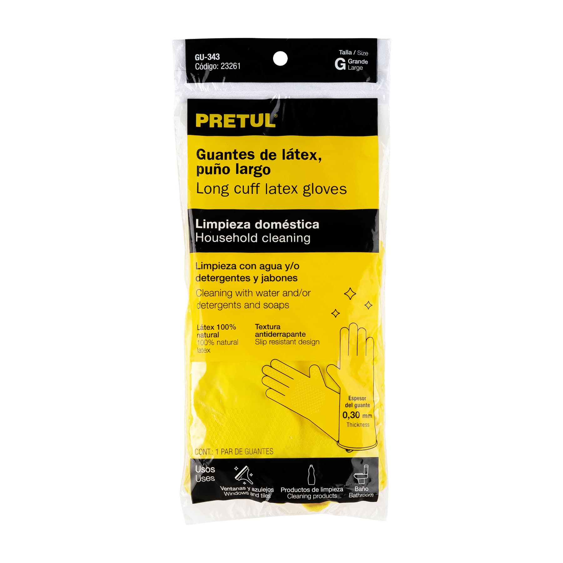 Guantes de látex, puño largo 23261