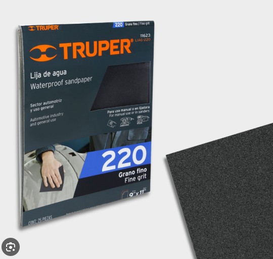 Lija de agua Truper 220 (1 pz)  11623