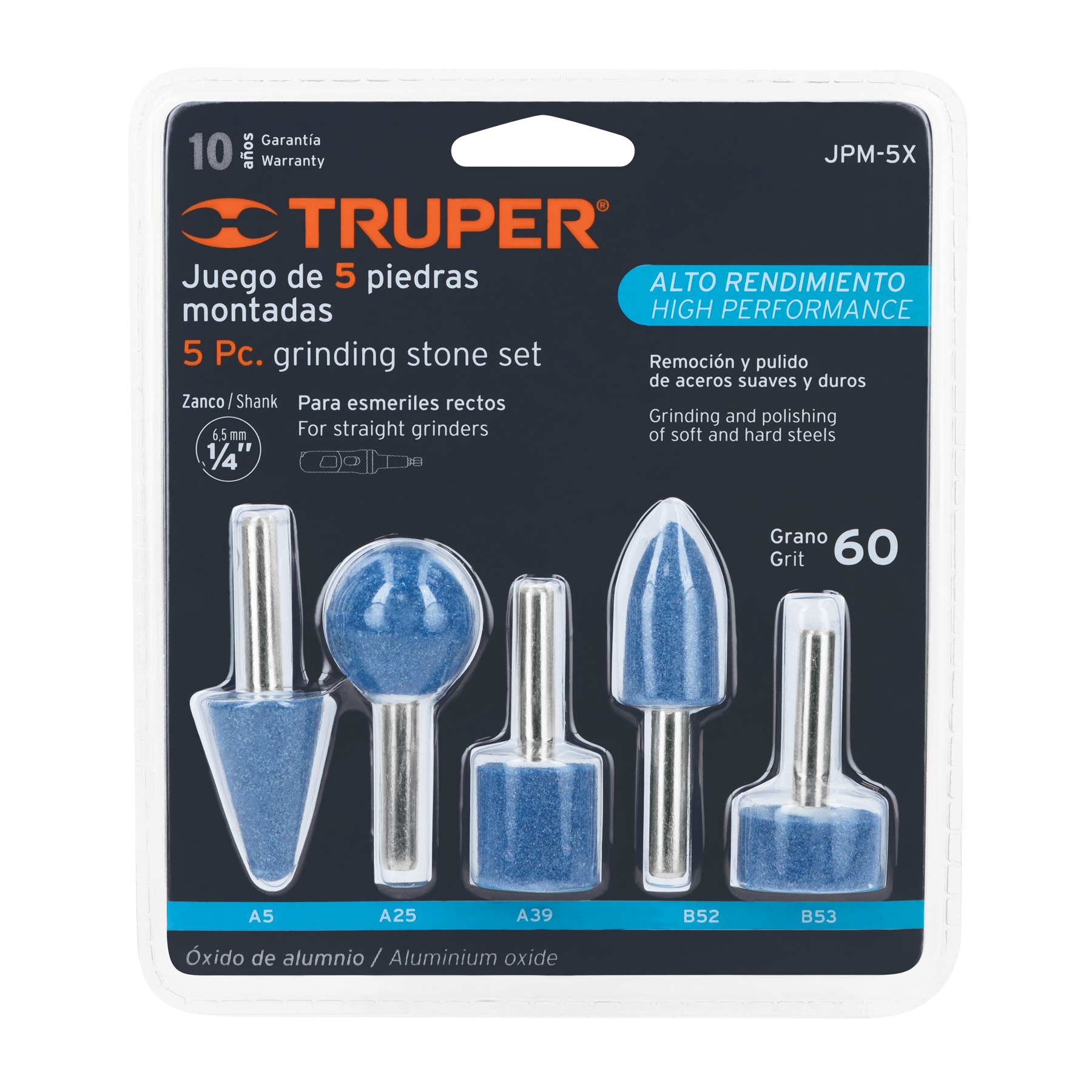 Juego de 5 piedras montadas TRUPER 12444