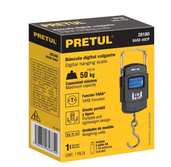 Báscula Digital Colgante PRETUL 28180