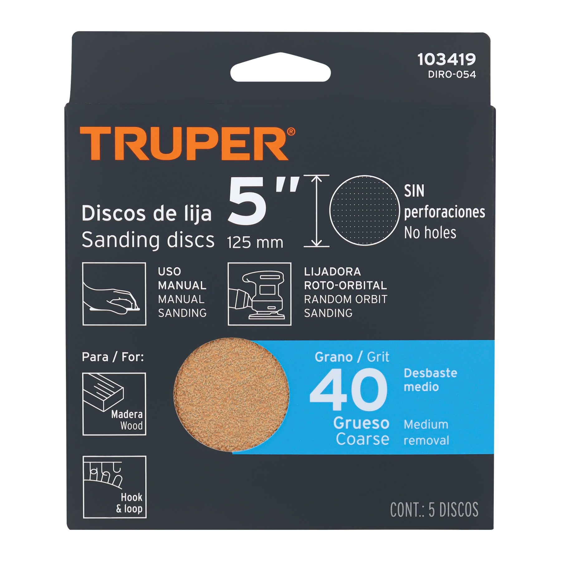 Discos de lija 5" grano 40  103419