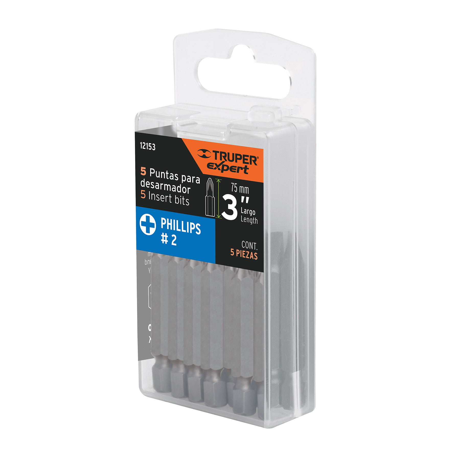 Juego de 5 Puntas Phillips #2 Truper 12153