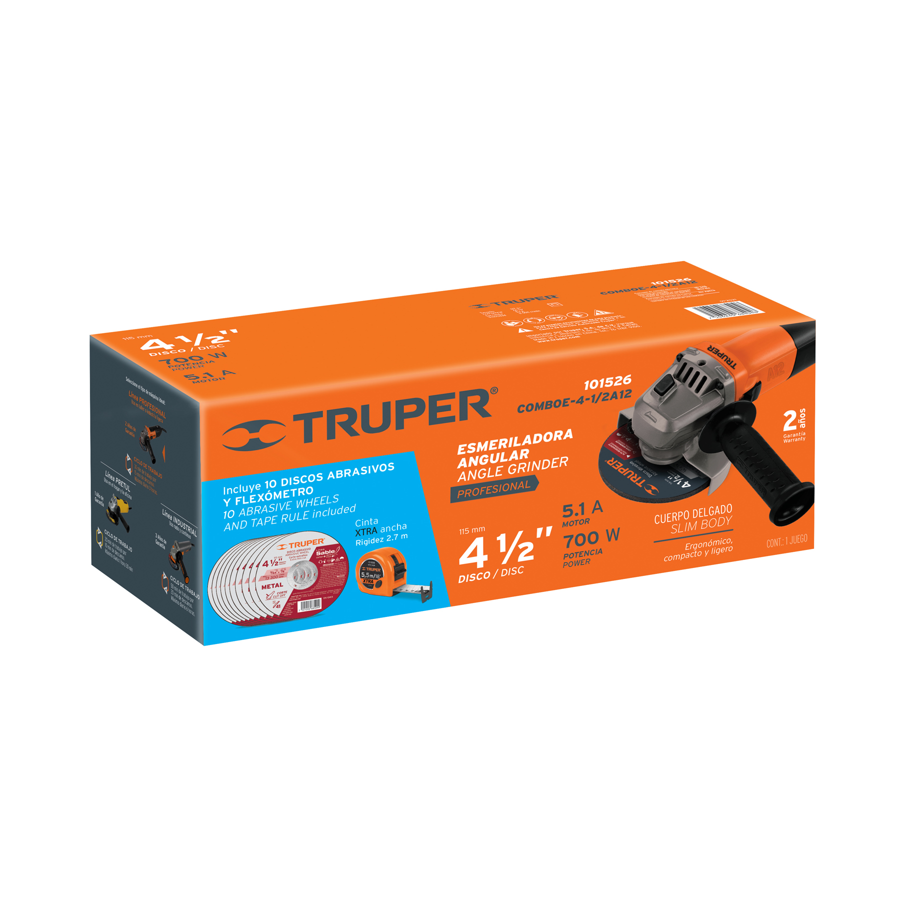 Esmeriladora Angular Truper 4 1/2”  101526