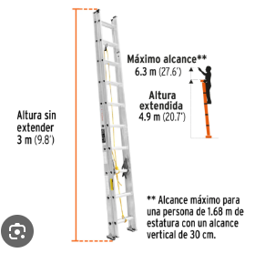 Escalera Extensible de Aluminio 4.9 metros 16027