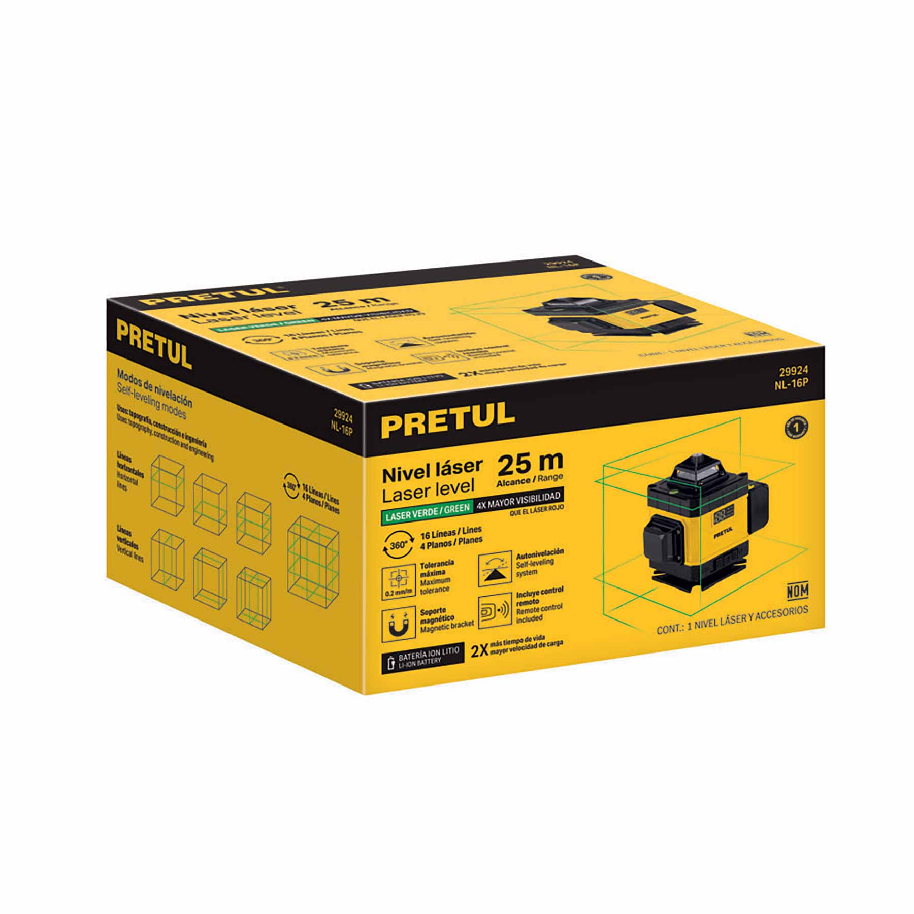 Nivel láser 25m Pretul  29924