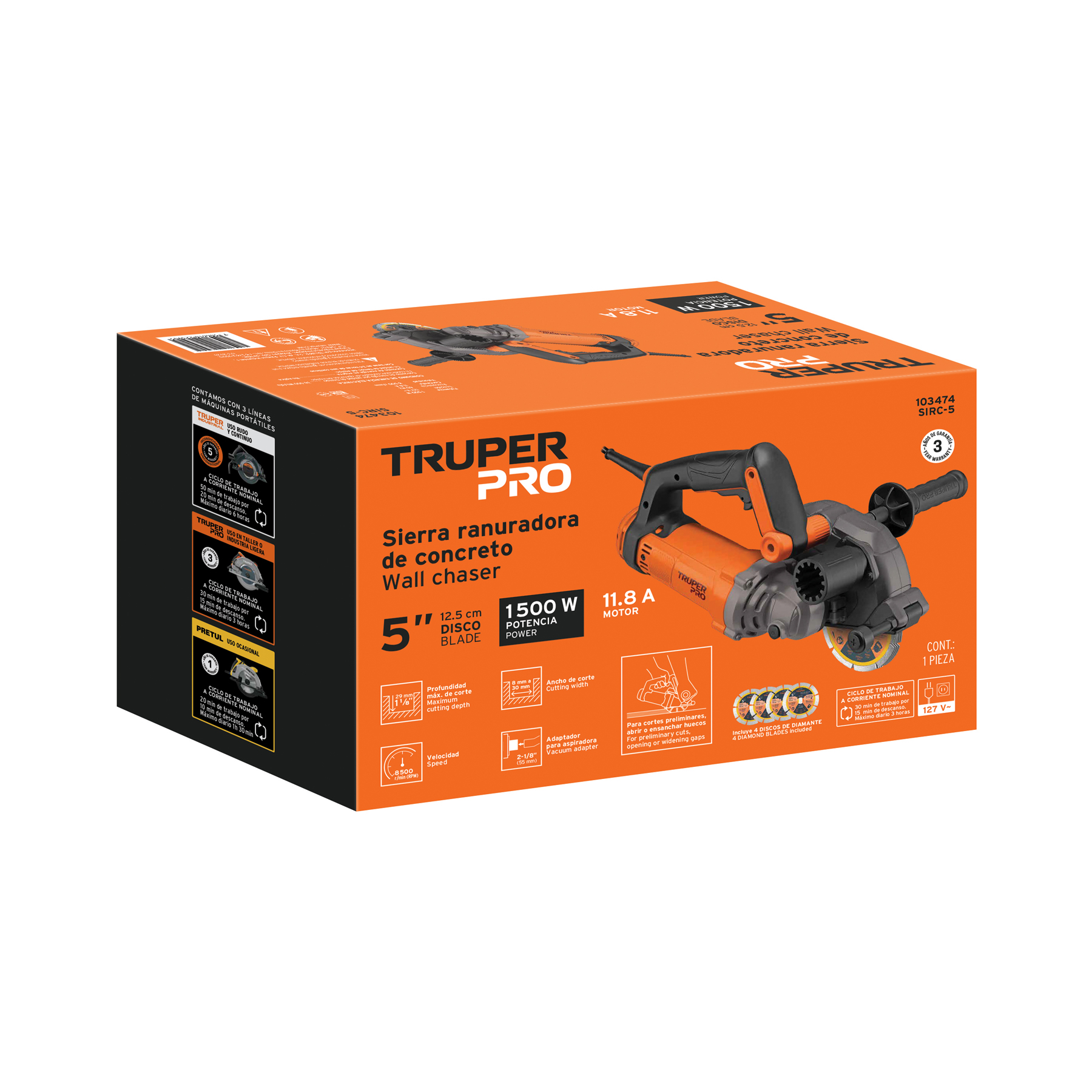 Sierra ranuradora de concreto Truper Pro  103474