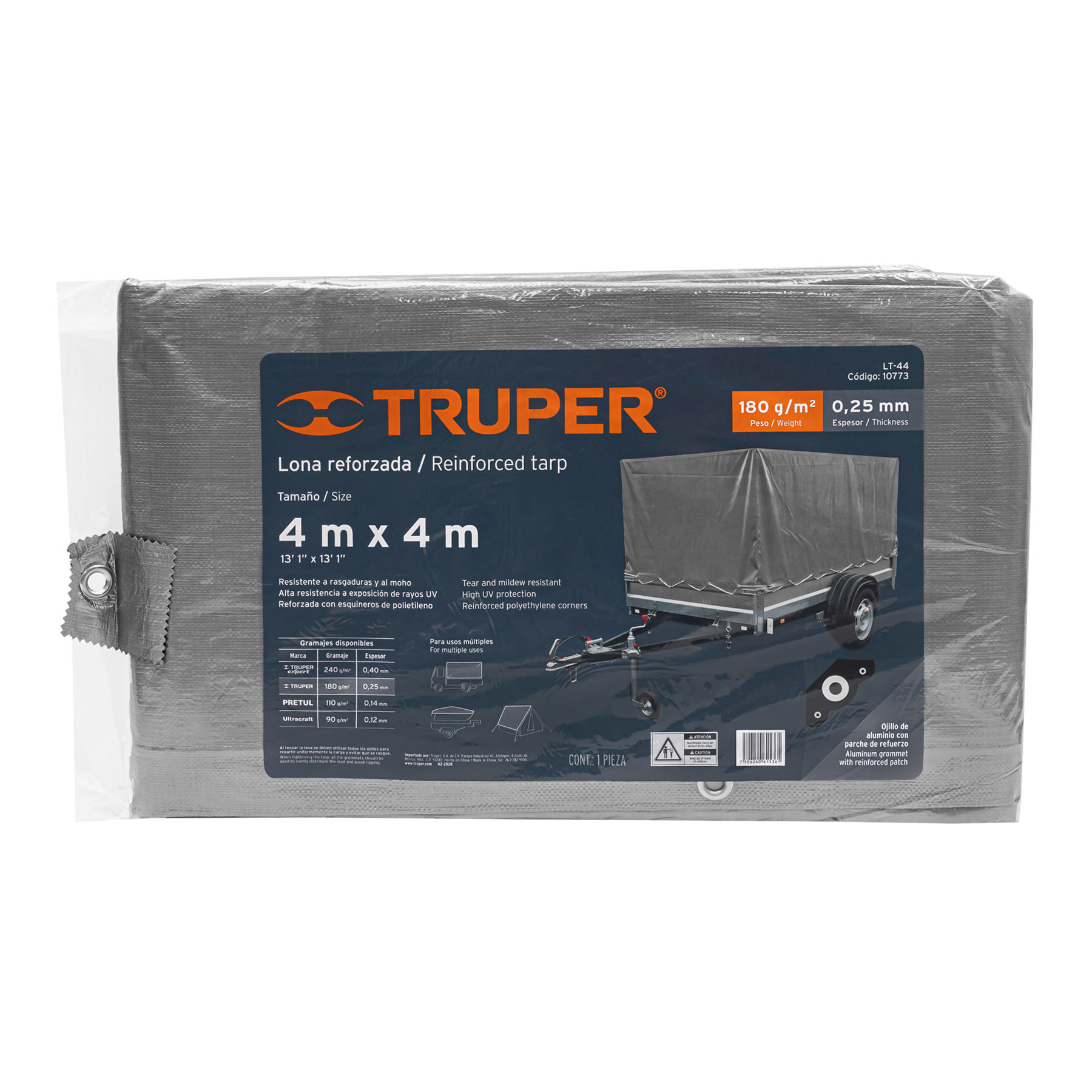 Lona reforzada Truper 4x4m 10773