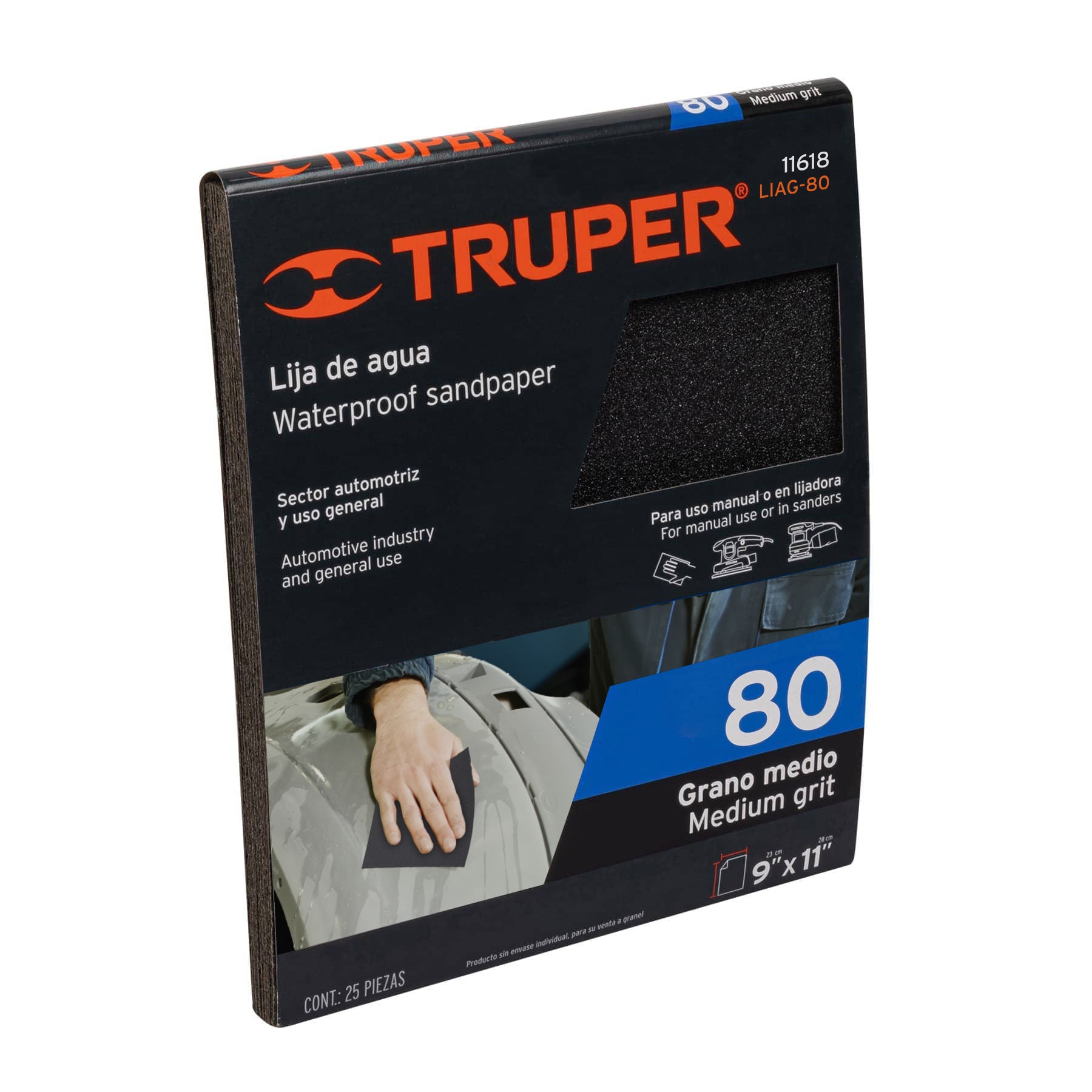 Lija de Agua Truper 80  (1pz) 11618