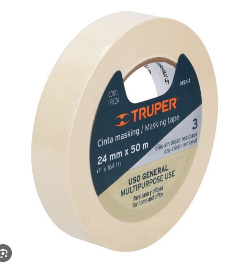 Cinta masking Truper 24mm x 50m 1 pulg  12591