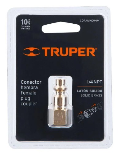 Conector Hembra 1/4 NPT Truper 19082
