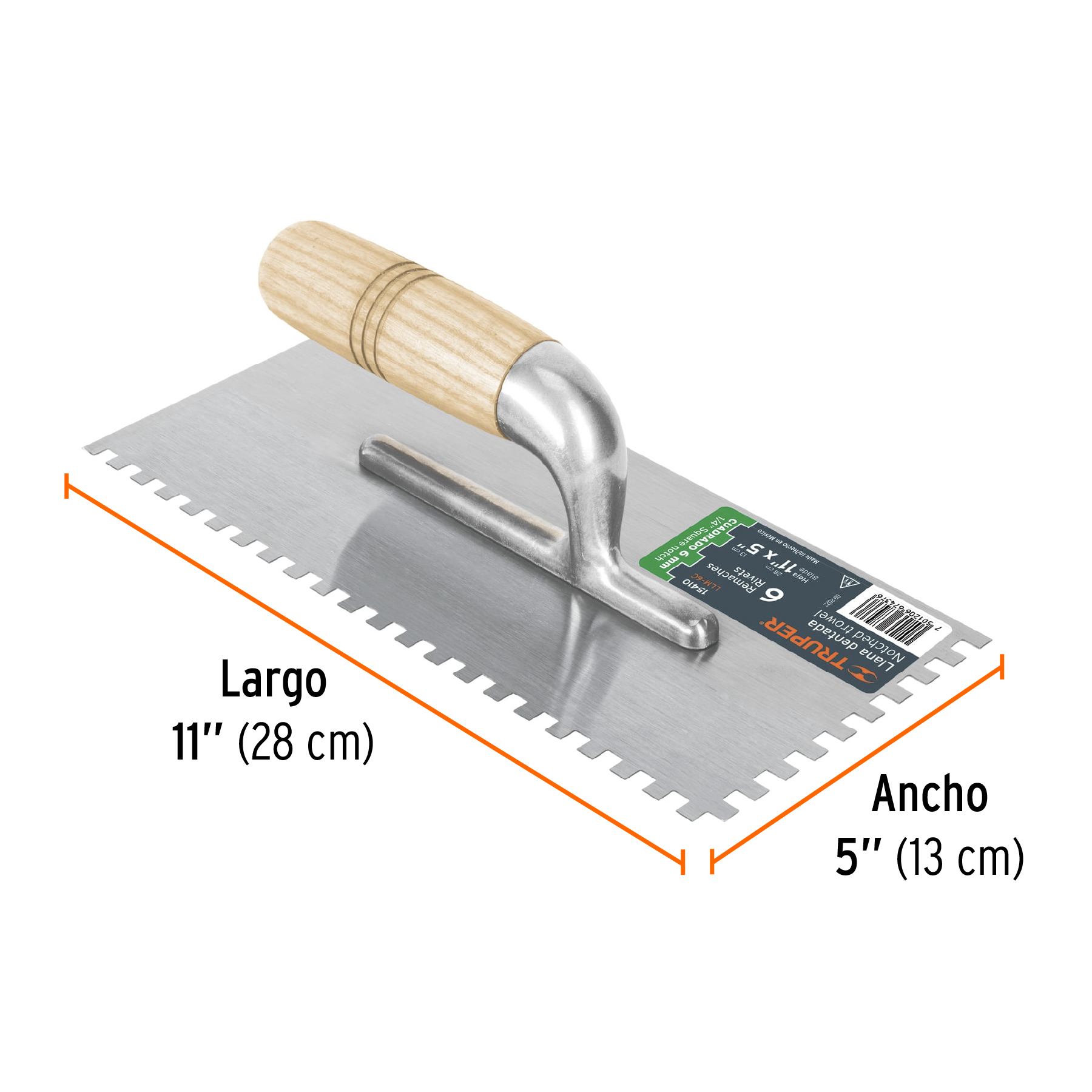 Llana Dentada de Acero Inoxidable 11" x 5"  15410