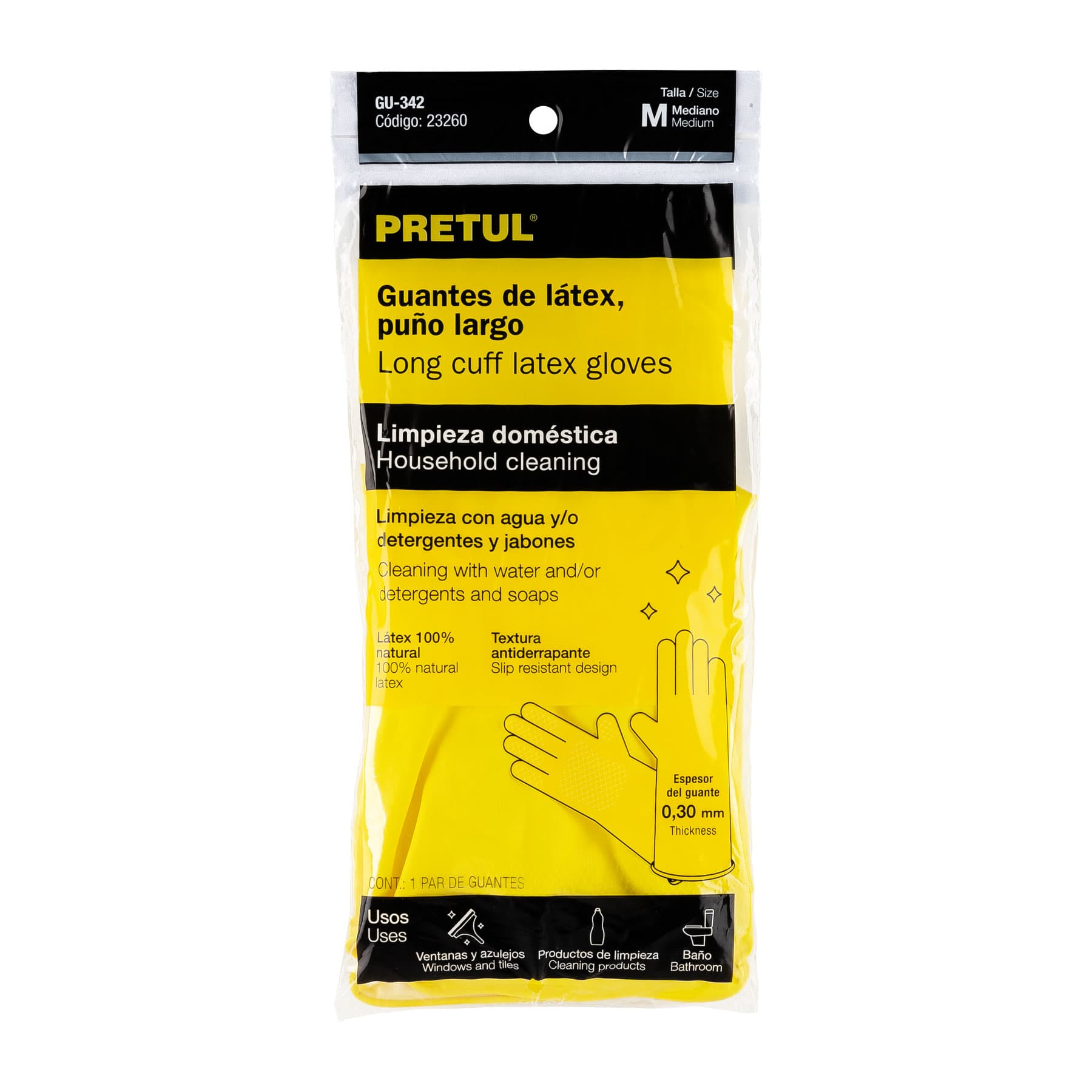 Guantes de látex, puño largo 23260