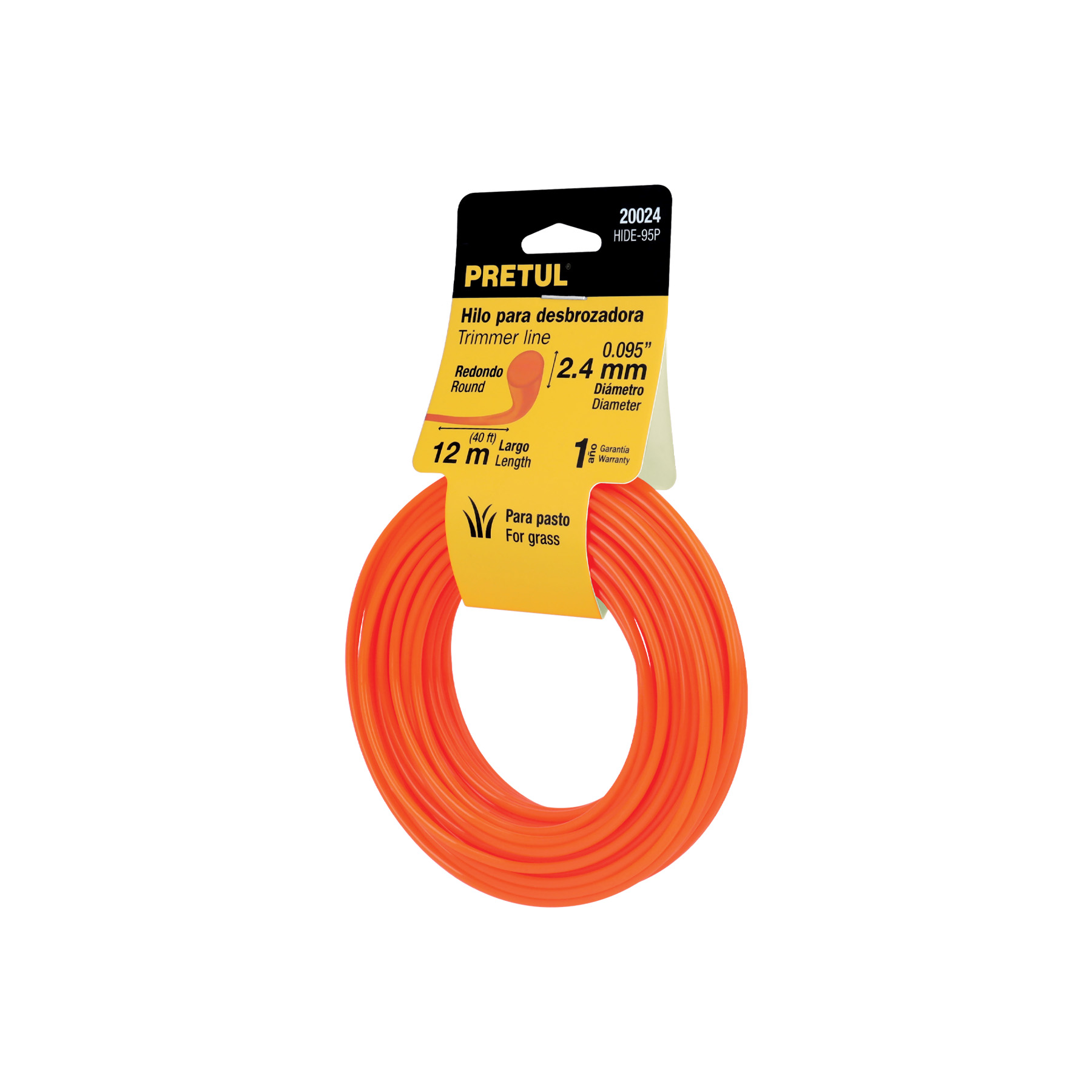 Hilo para desbrozadora 2.4 mm PRETUL 20024