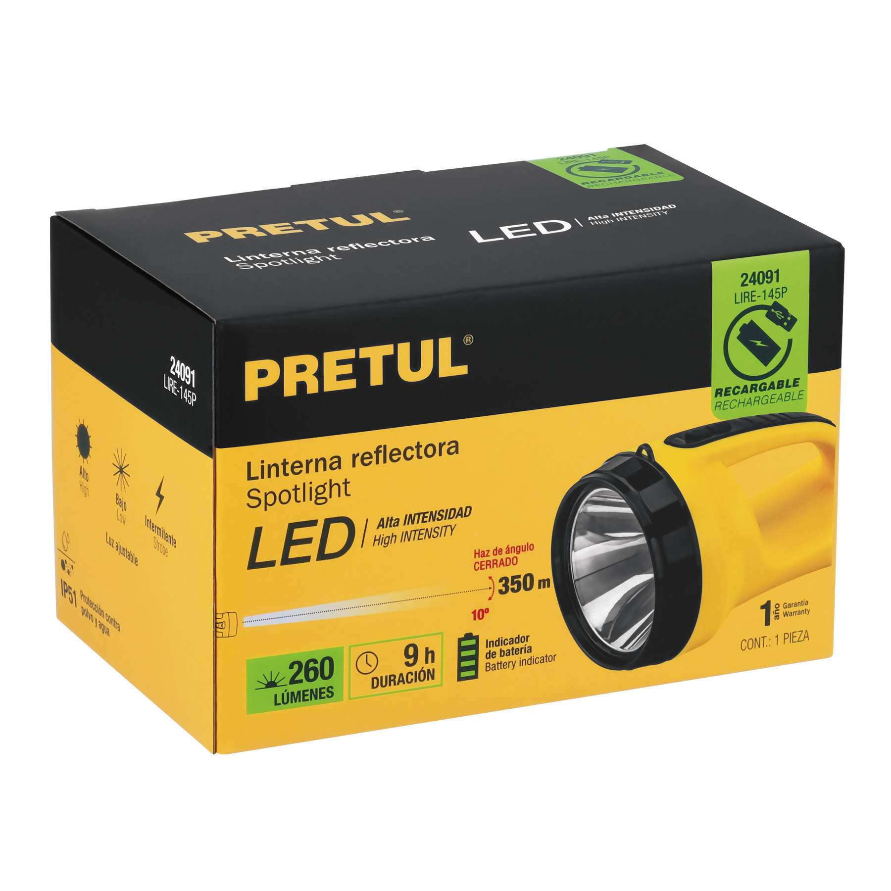 Linterna reflectora LED PRETUL 24091