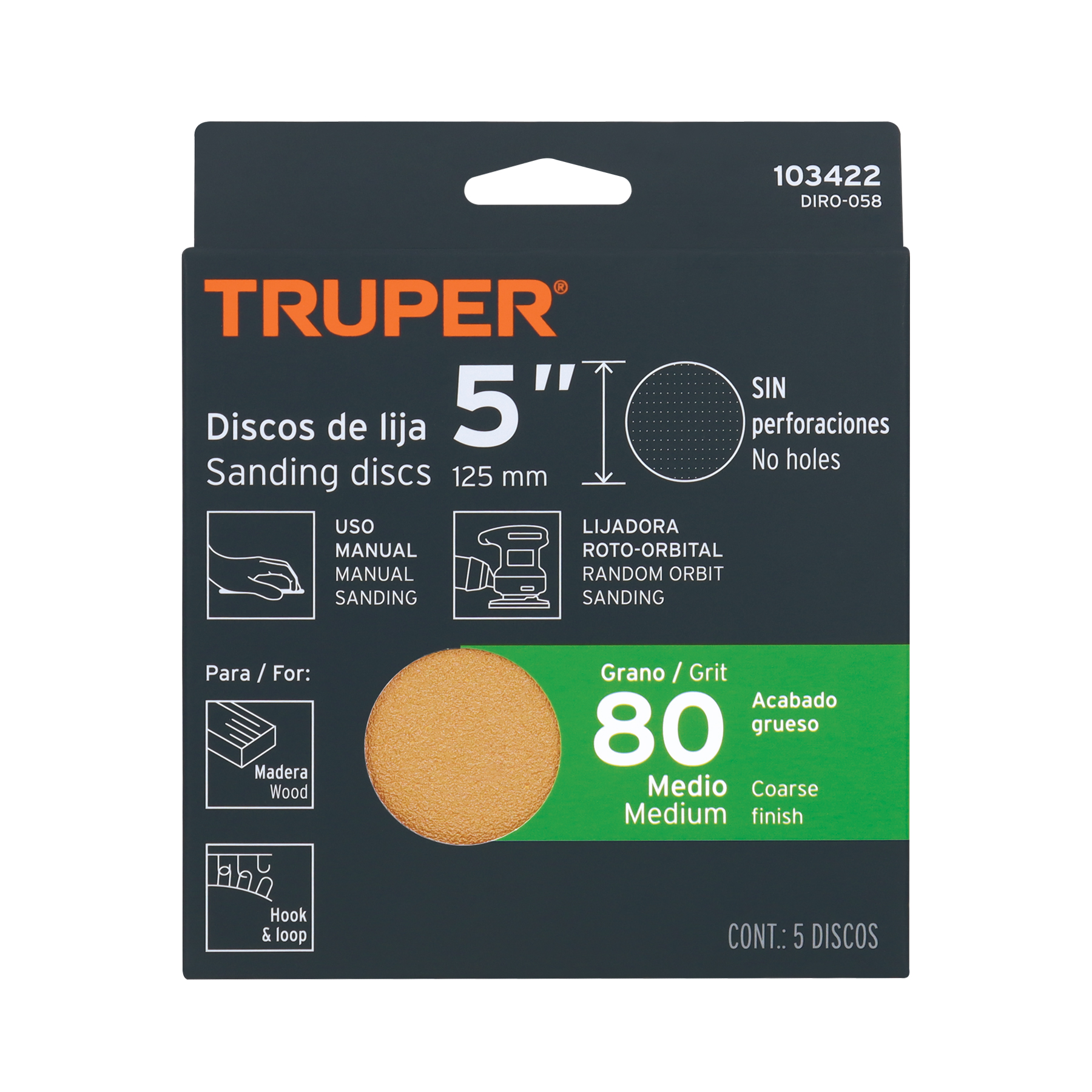 Discos de lija Truper 5"   103422