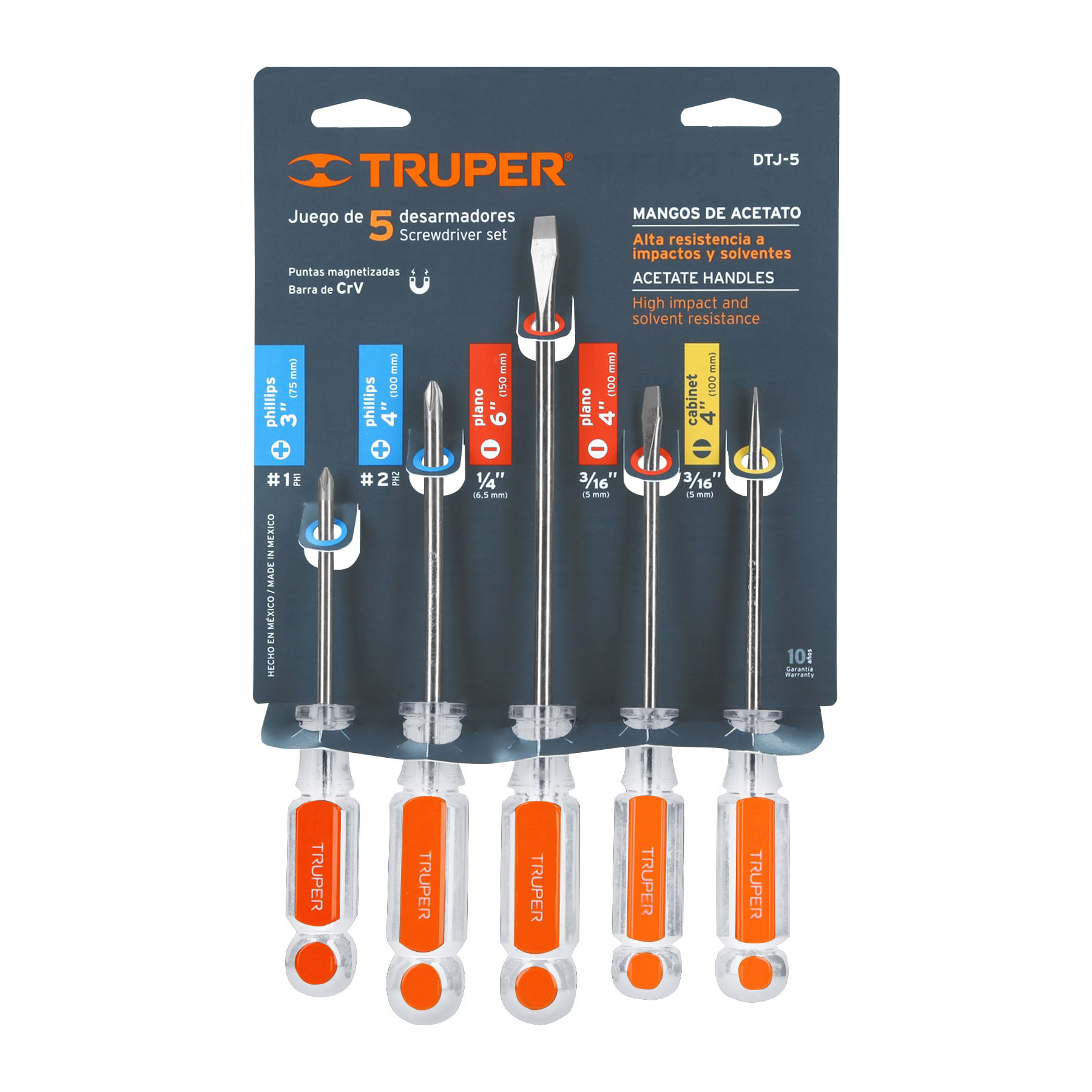 Juego de desarmadores Truper 5 piezas 14137