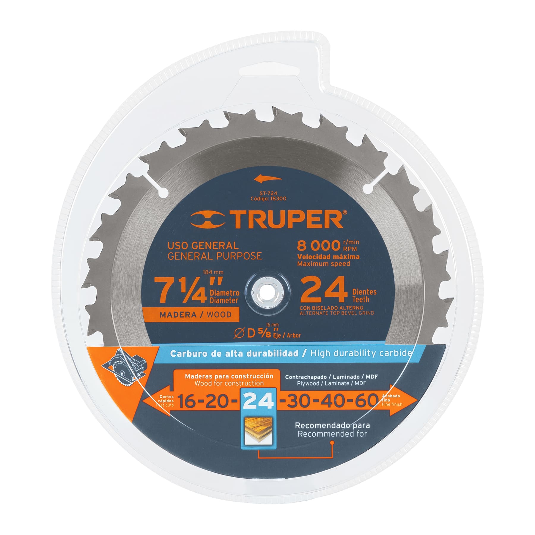 Disco de sierra Truper 7 1/4"  18305