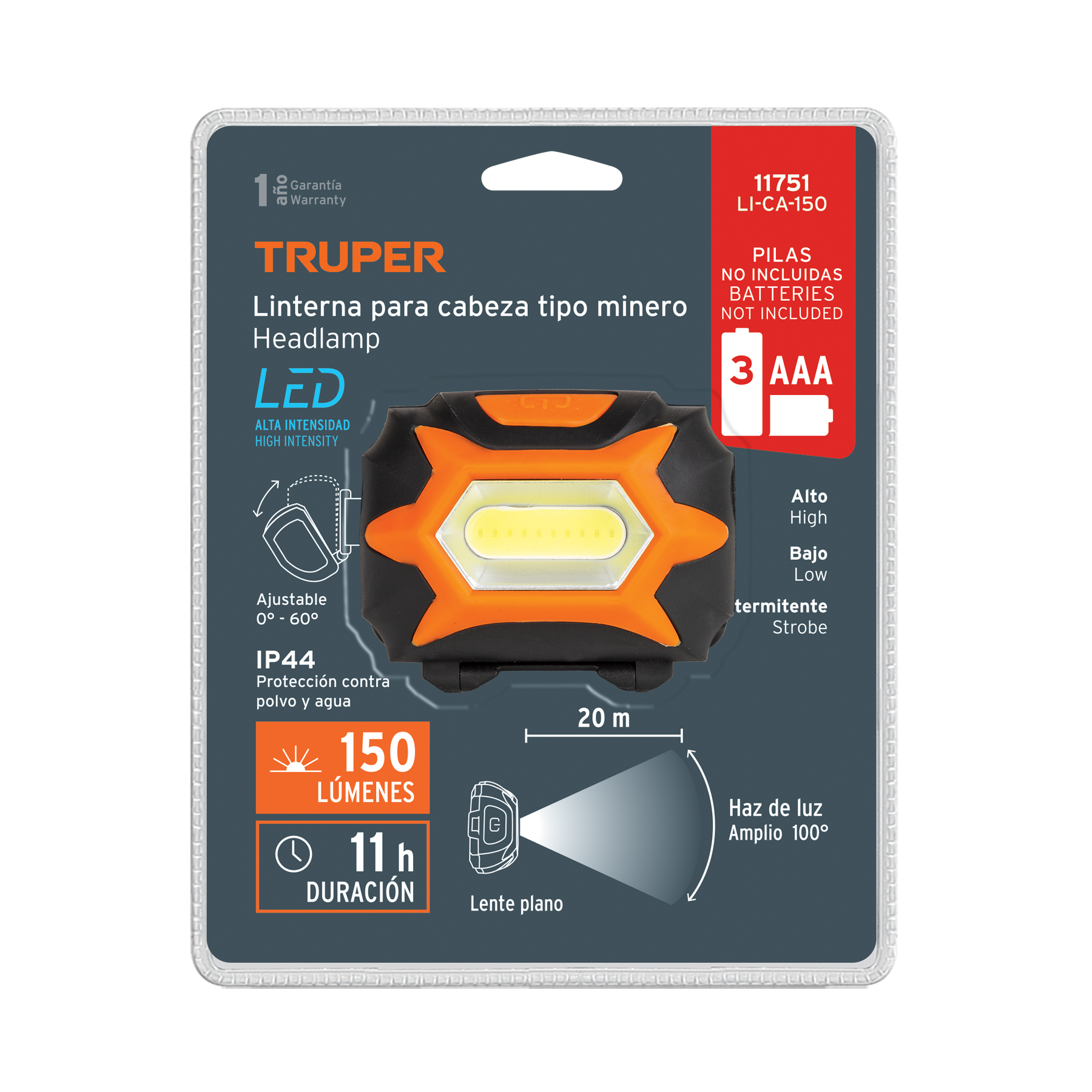 Linterna para cabeza tipo minero 11751