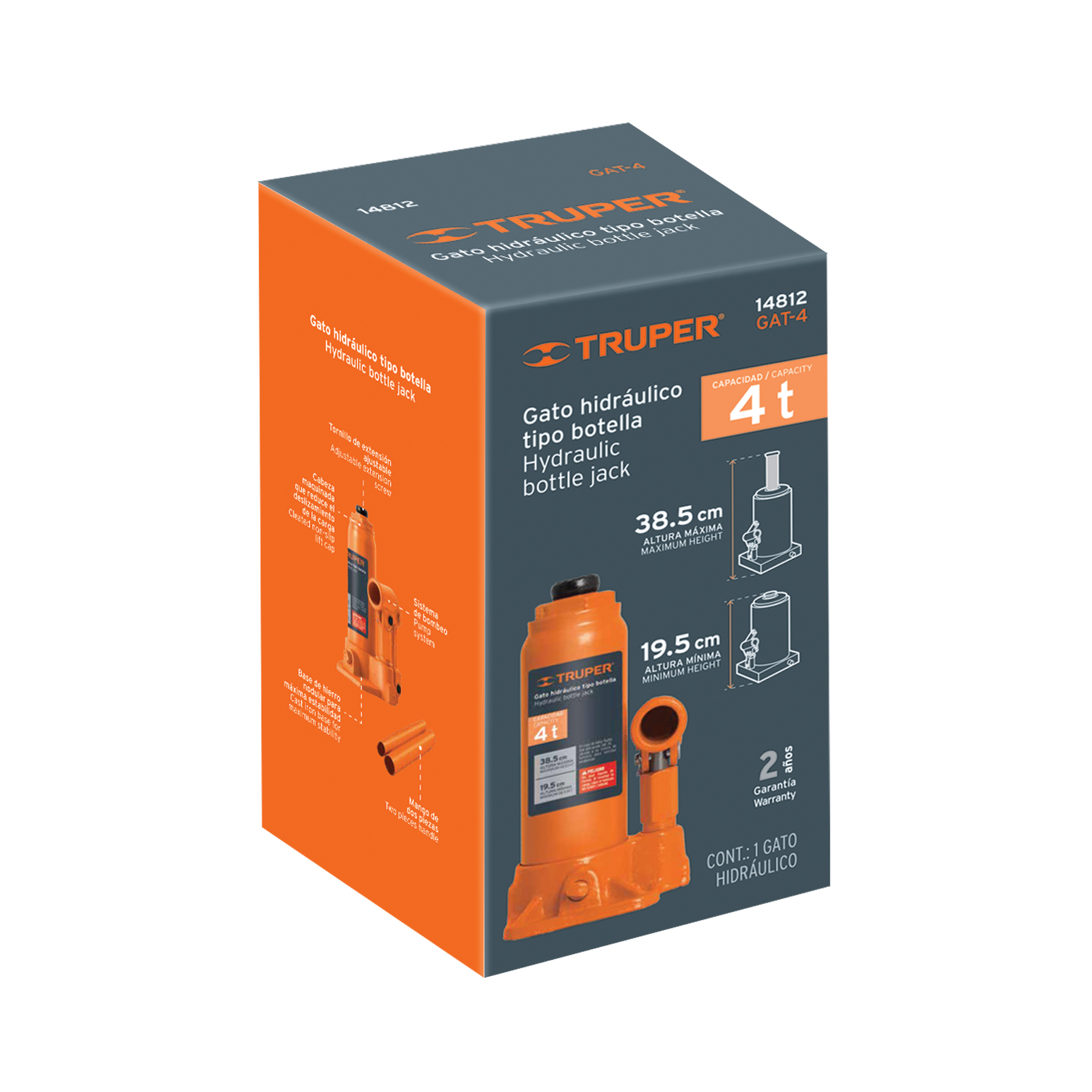 Gato hidráulico tipo botella 4T  14812