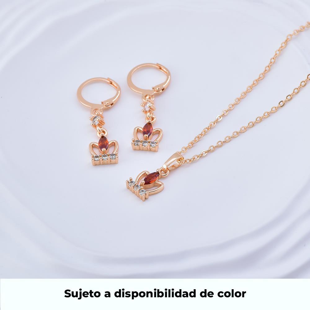 Set de joyería corona dorada