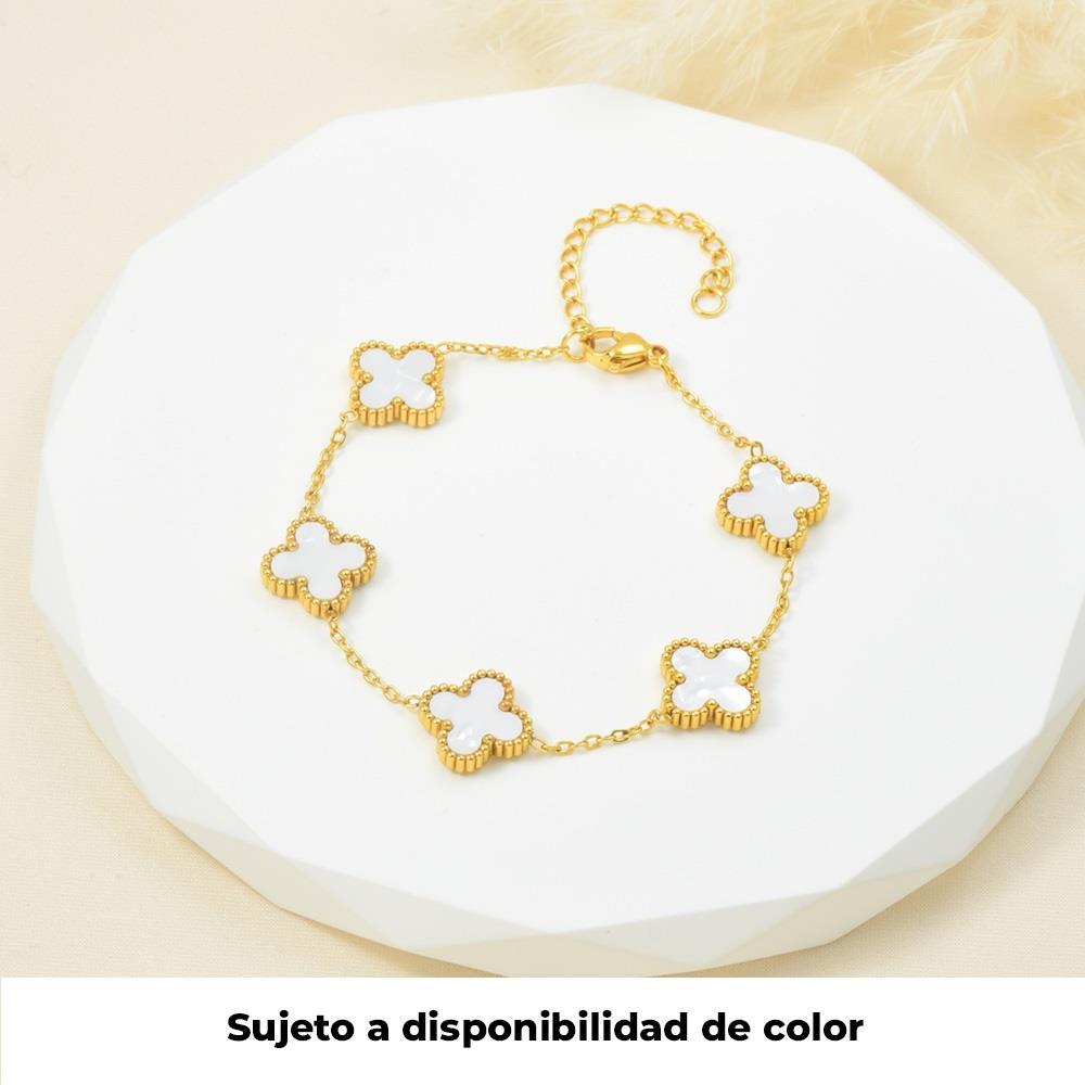 Pulsera de trébol dorada