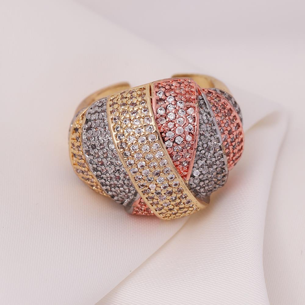 Anillo de lujo tricolor