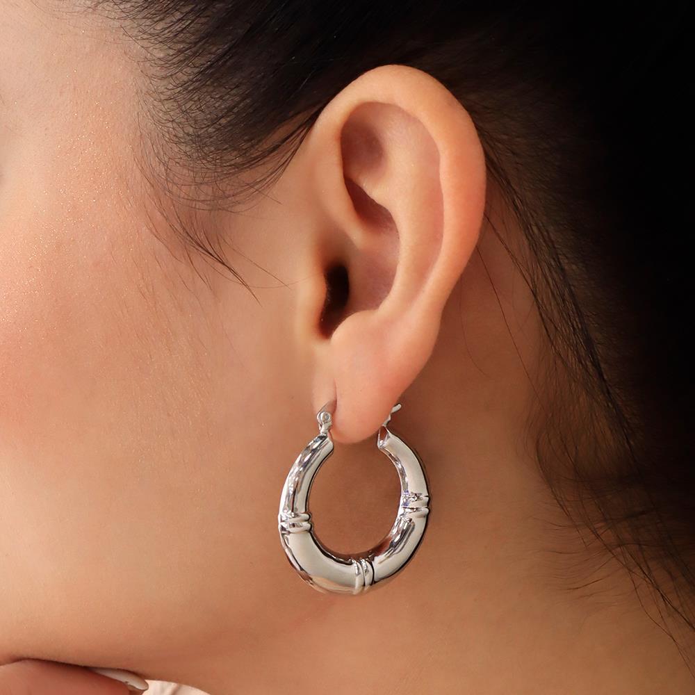 Aretes de aro plateados