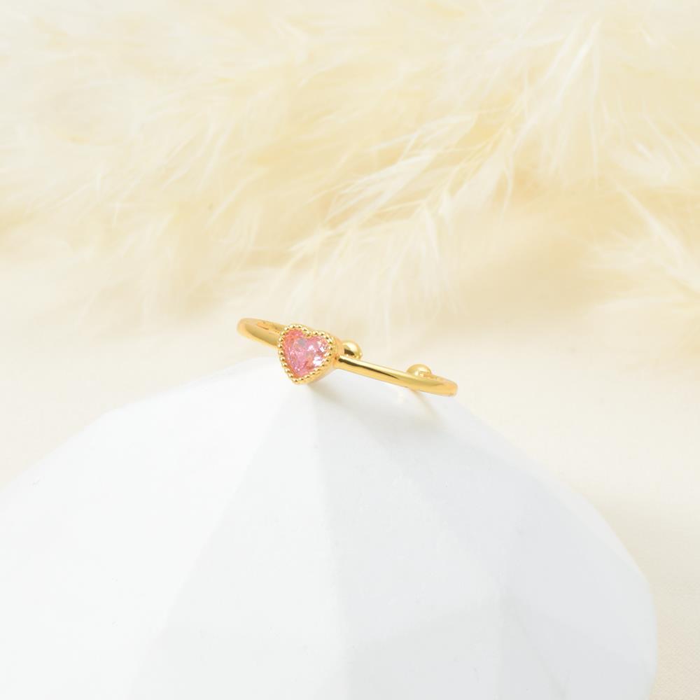 Anillo corazón rosa oro