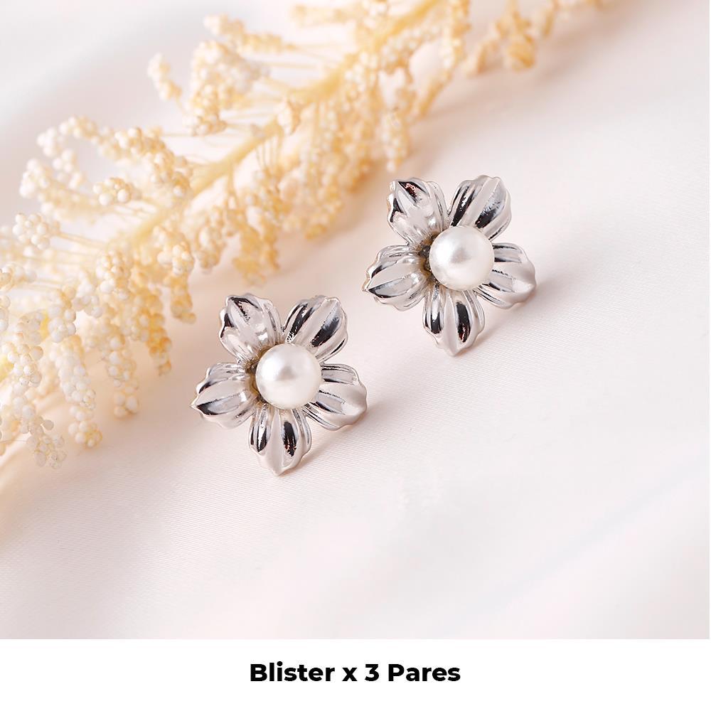Aretes Flor con Perla