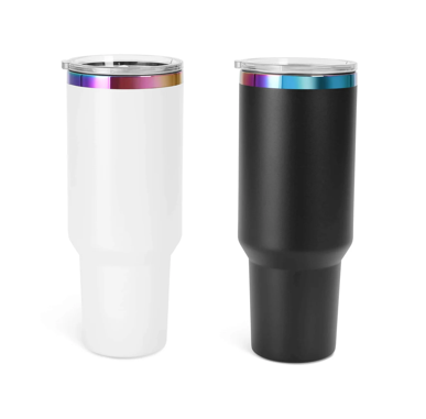 40oz Straight Custom Executive Laser Engraved Rainbow Tumbler