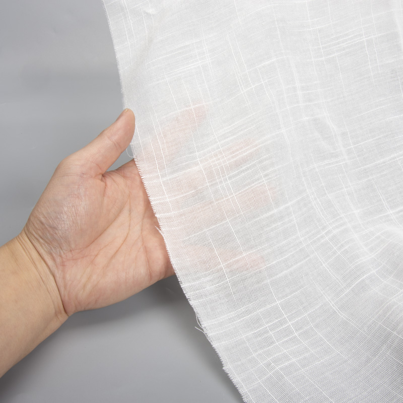 Inherent Flame Retardant Slub Yarn Sheer Fabric for Hotel Drapery