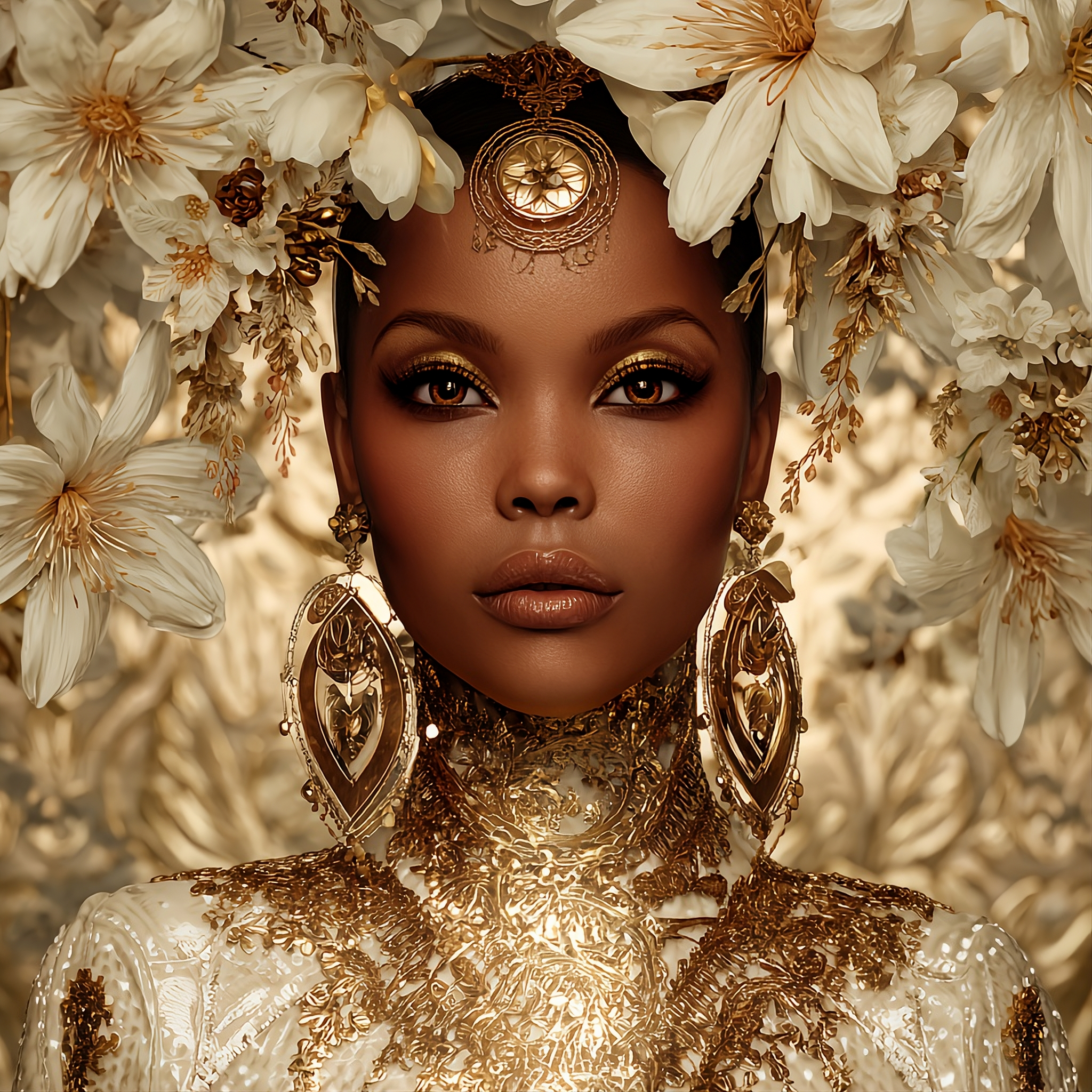 Opulent Floral Portrait
