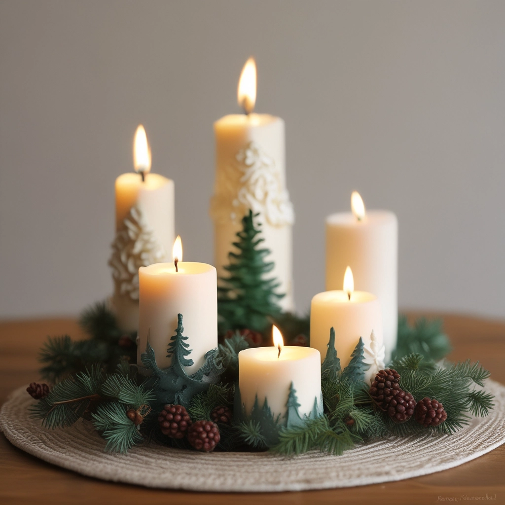 Festive Pine Candle Set