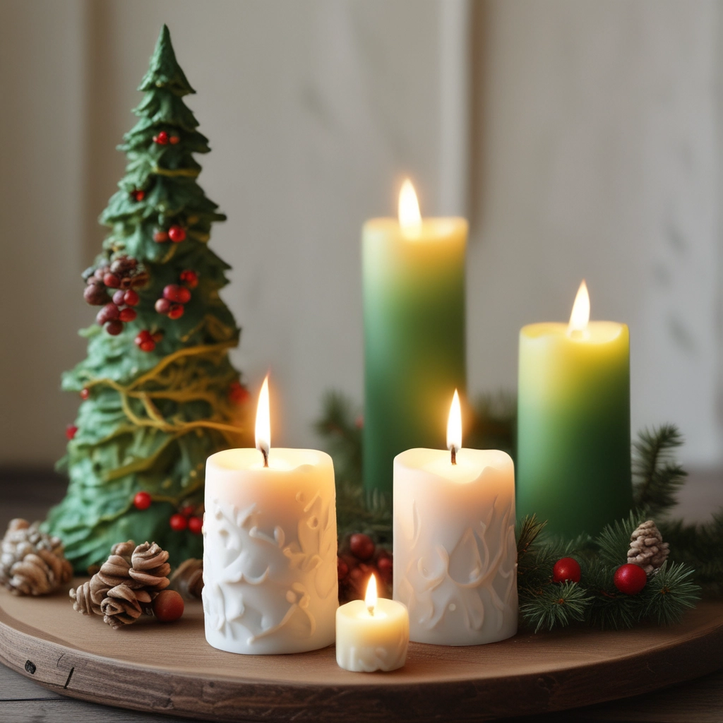 Festive Pine Candle Set