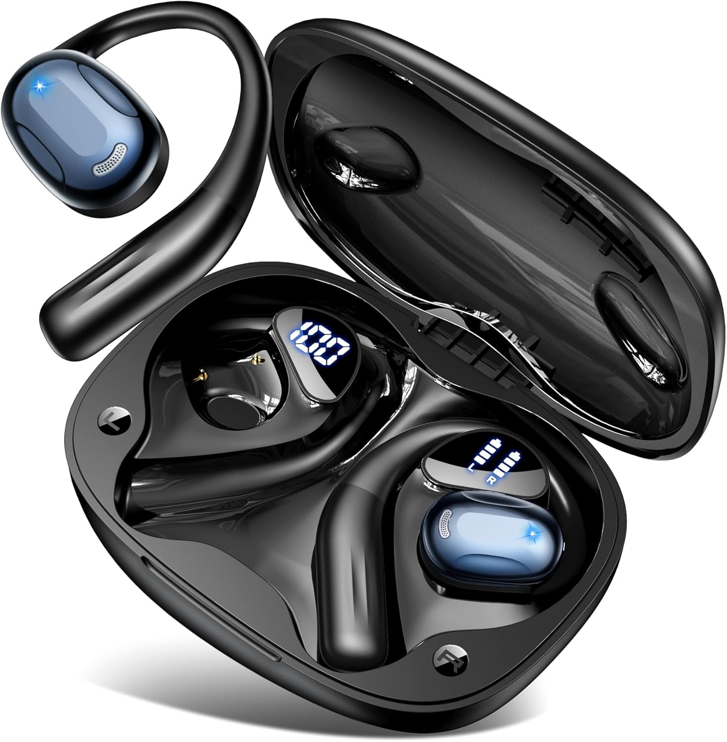 イヤホン bluetooth ワイヤレスイヤホン オープンイヤー LEEMC 耳掛け式 開放型 ENC通話ノイズ低減 16mmドライバー 片耳8.8g 軽量